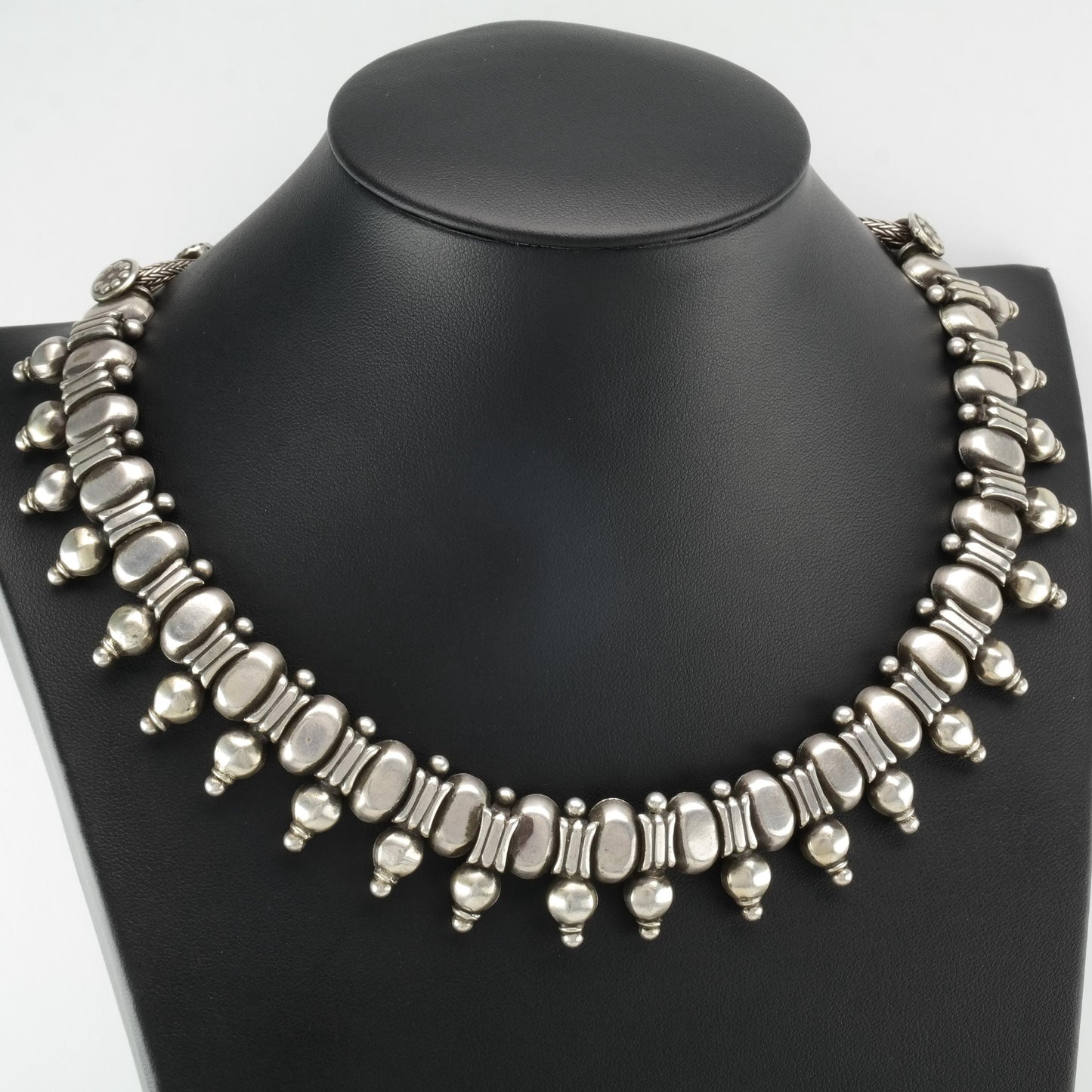 Ethnic Rajasthan Sterling Silver Collar Necklace 17 1/2 N2424