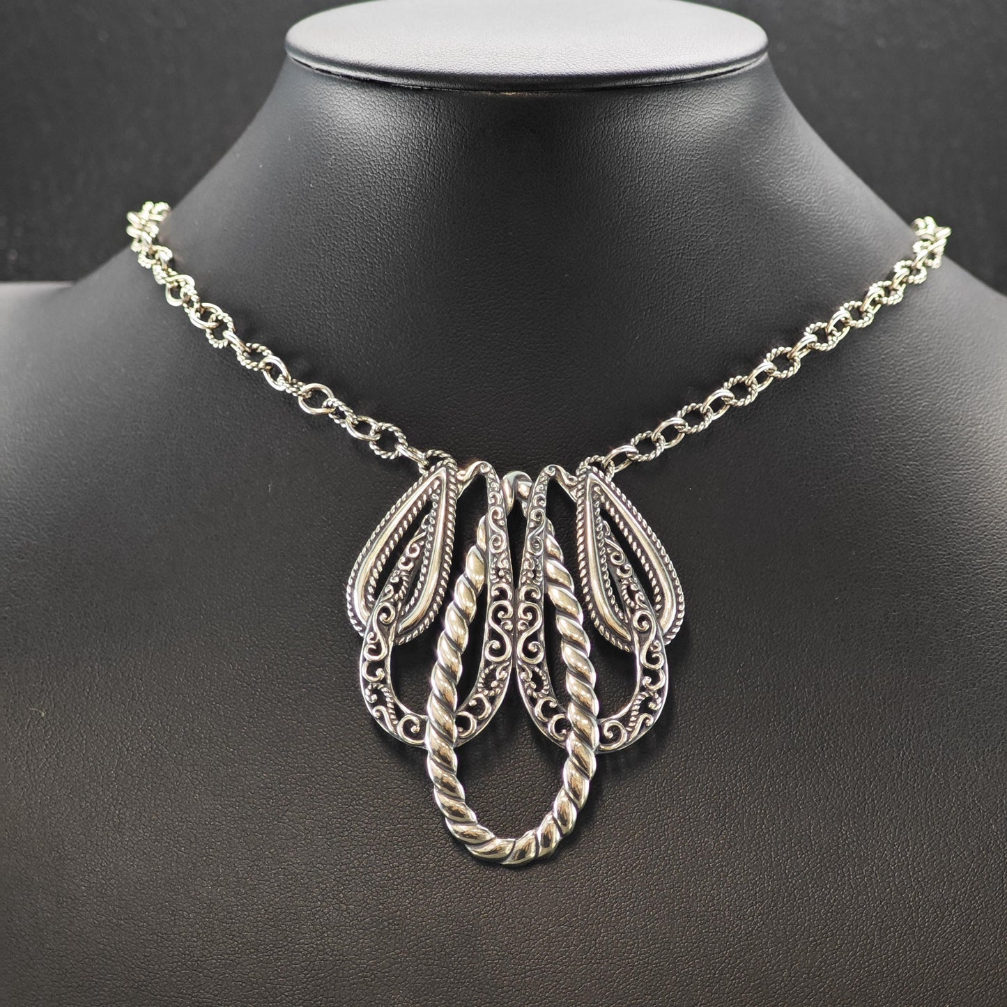 Vintage Carolyn Pollack Lasting Connections Necklace Sterling Silver Adjustable 19 1/2" N2660
