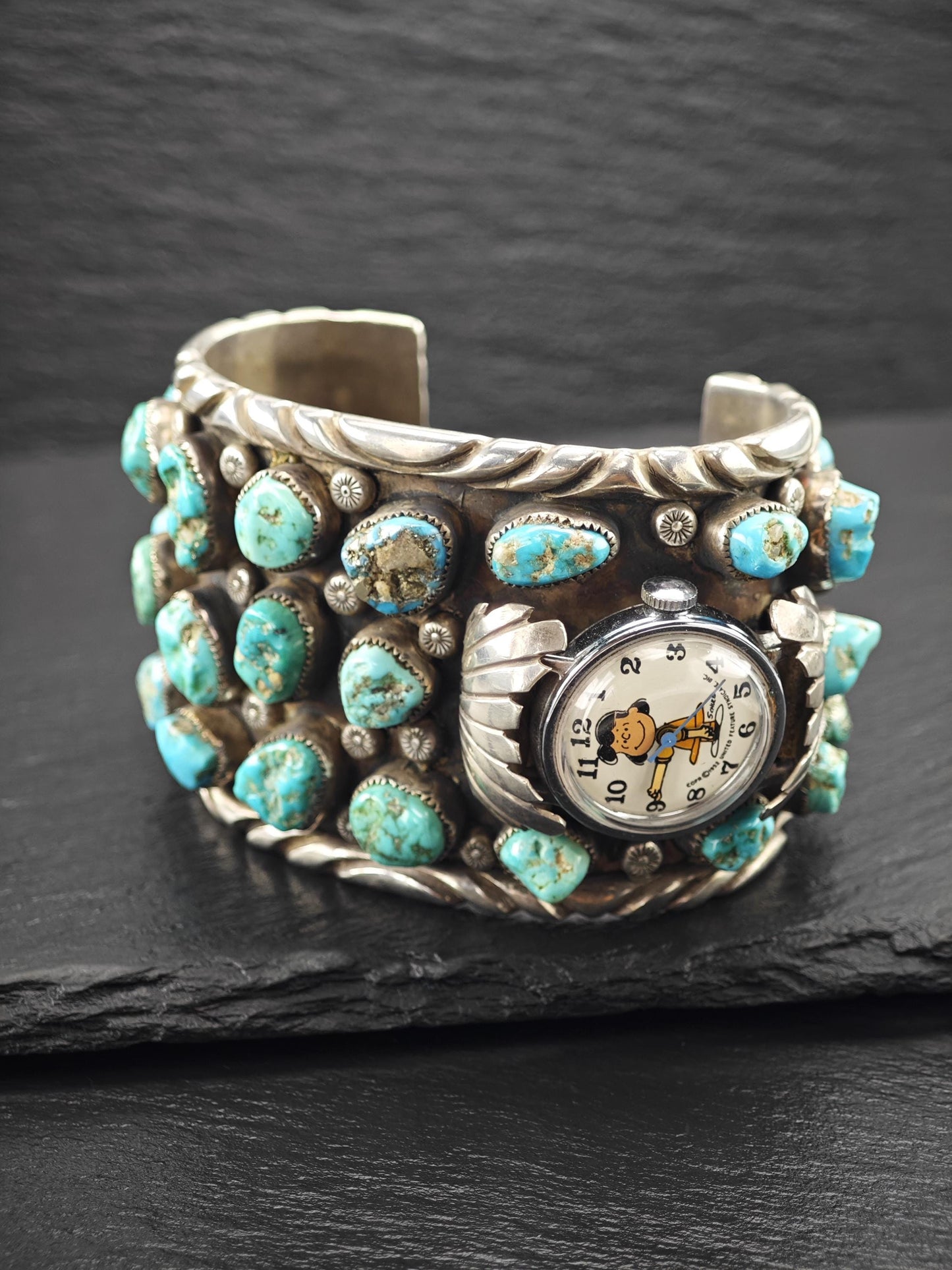 Charly Brown, Native American, Watch Cuff Bracelet Sterling Silver