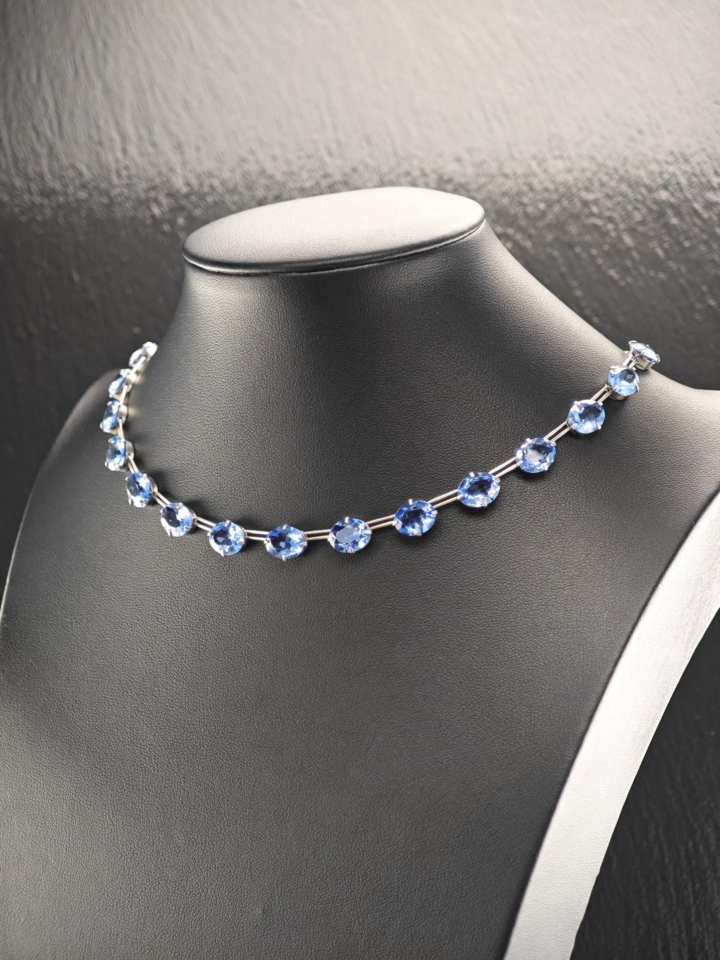 Blue Paste, Oval Necklace Sterling Silver N2520