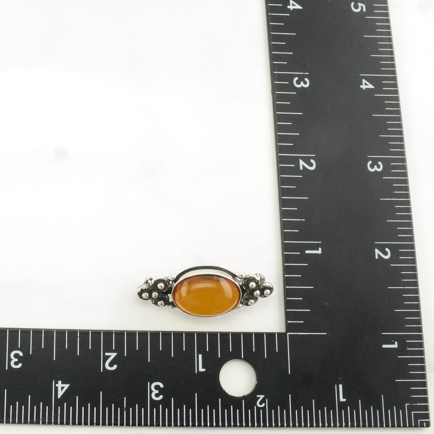 Choice: Sterling Silver Brooch Orange Baltic Amber