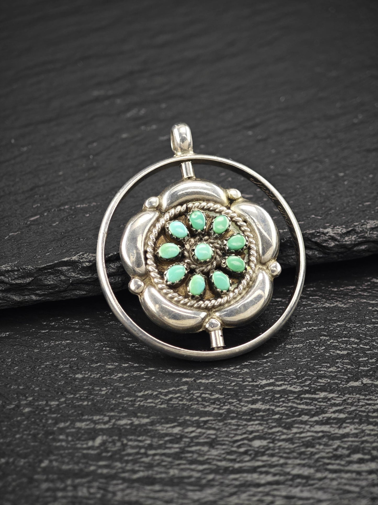 Zuni, Native Reversible, Pendant Sterling Silver P2726