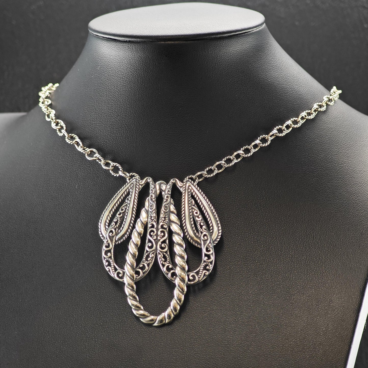 Vintage Carolyn Pollack Lasting Connections Necklace Sterling Silver Adjustable 19 1/2" N2660