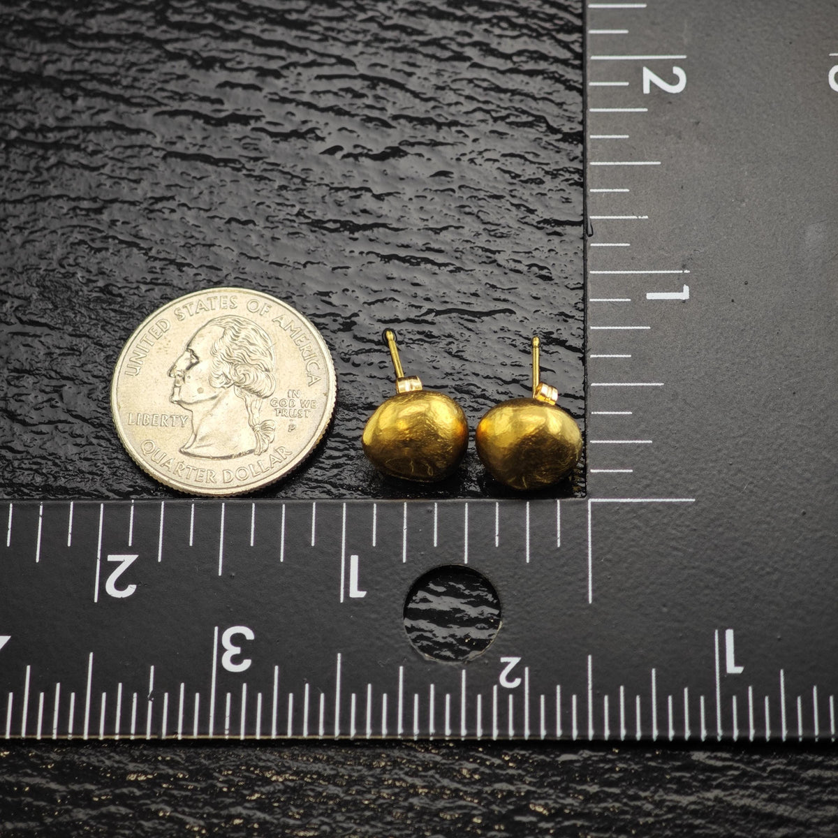 Gold-plated Stud Sterling Silver Earrings ER3218
