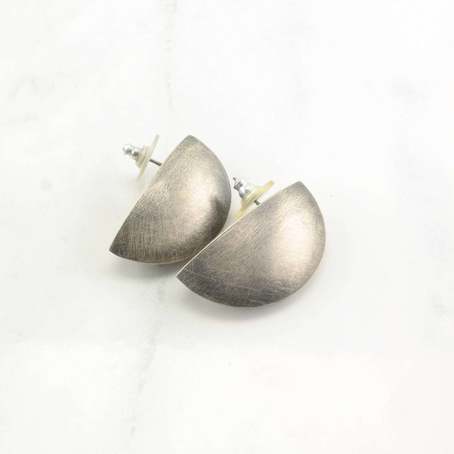 Earrings Sandra Entirlene Sterling Silver Dome Oxidised Stud