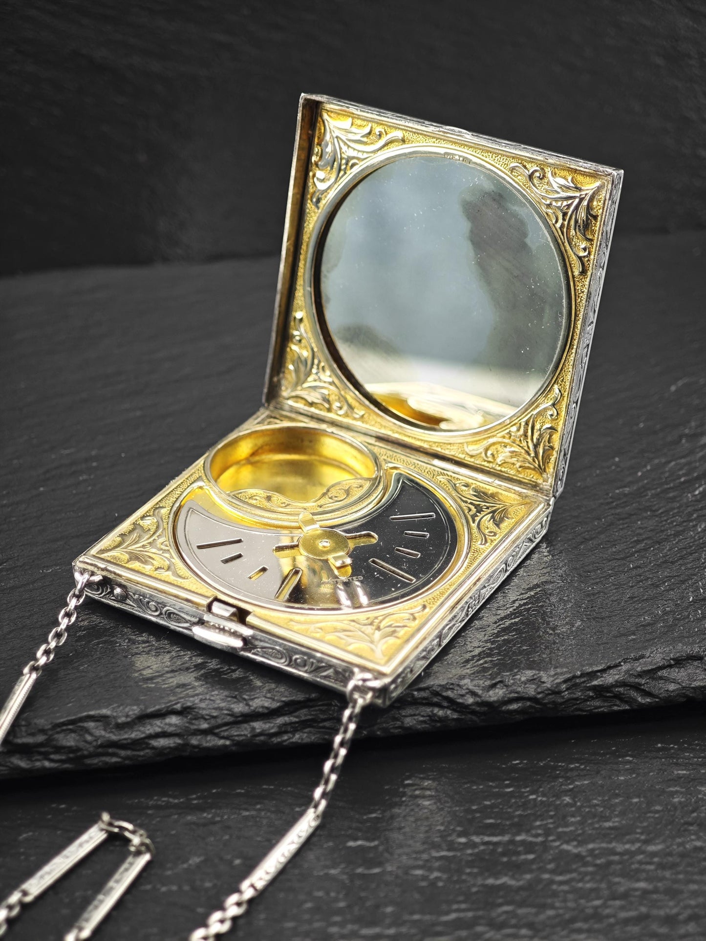 Antique Enamel, Vanity Compact Sterling Silver MISC0310