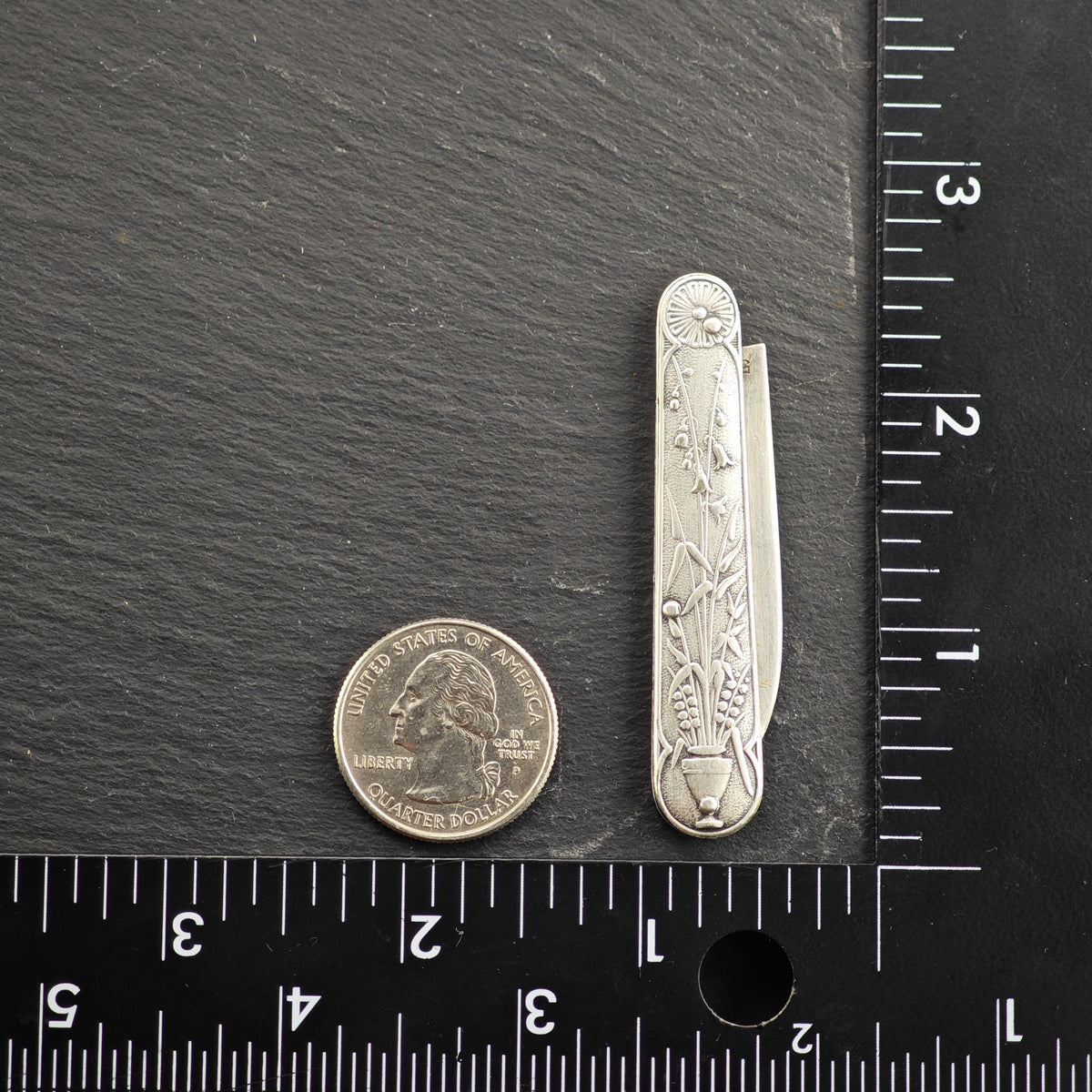 Antique Lilly Of The Valley Pocket Knife Sterling Silver MISC0418