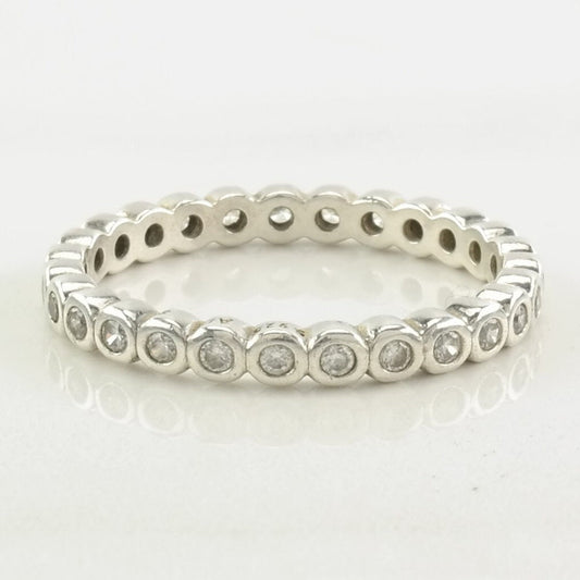 Pandora Sterling Silver Ring, Eternity Band, CZ Stackable Size 9 1/4