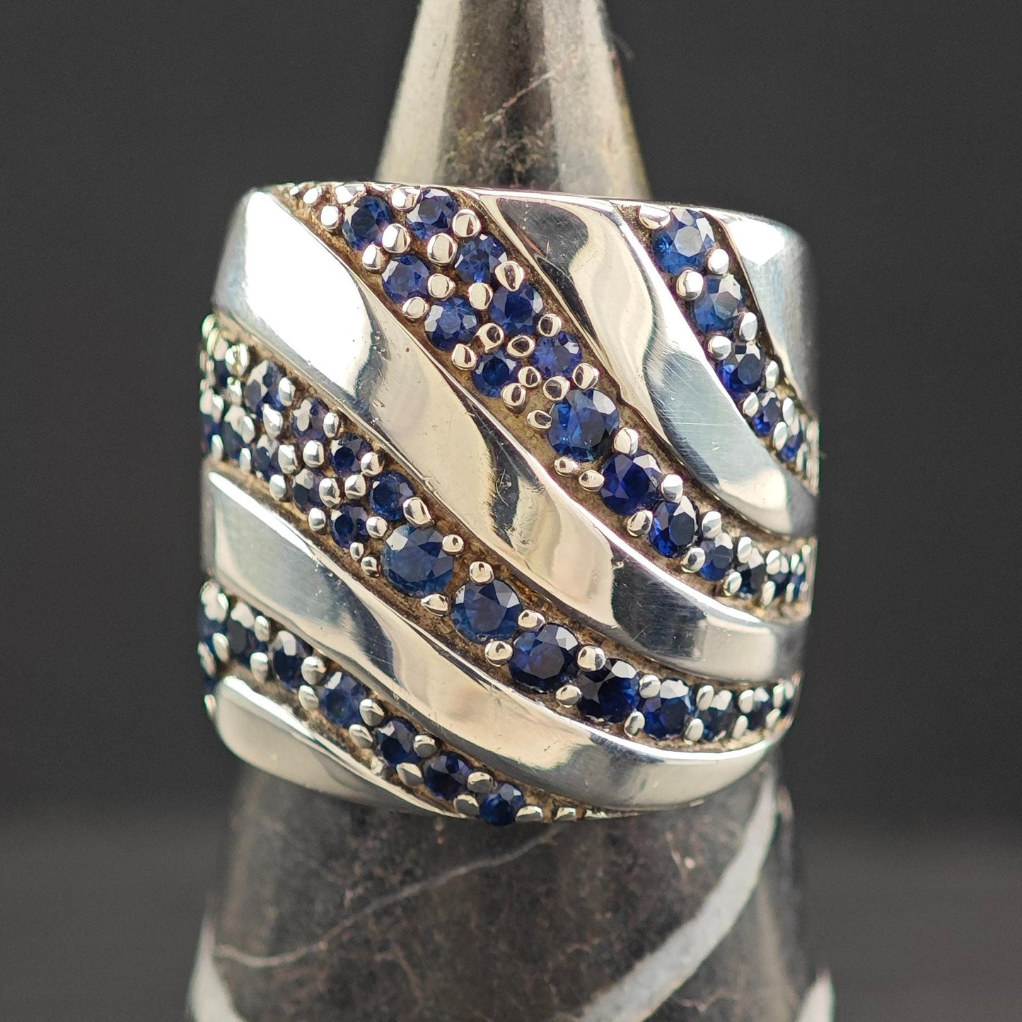 EFFY Sapphire Ring 2ctw Sterling Silver Ballisima Splash R5786