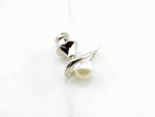 Modernist Pearl Sterling Silver Brooch