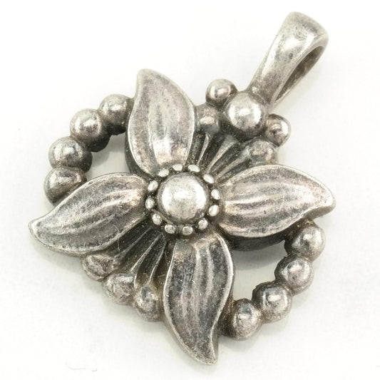 Vintage Georg Jensen Flower 1998 Sterling Silver Pendant