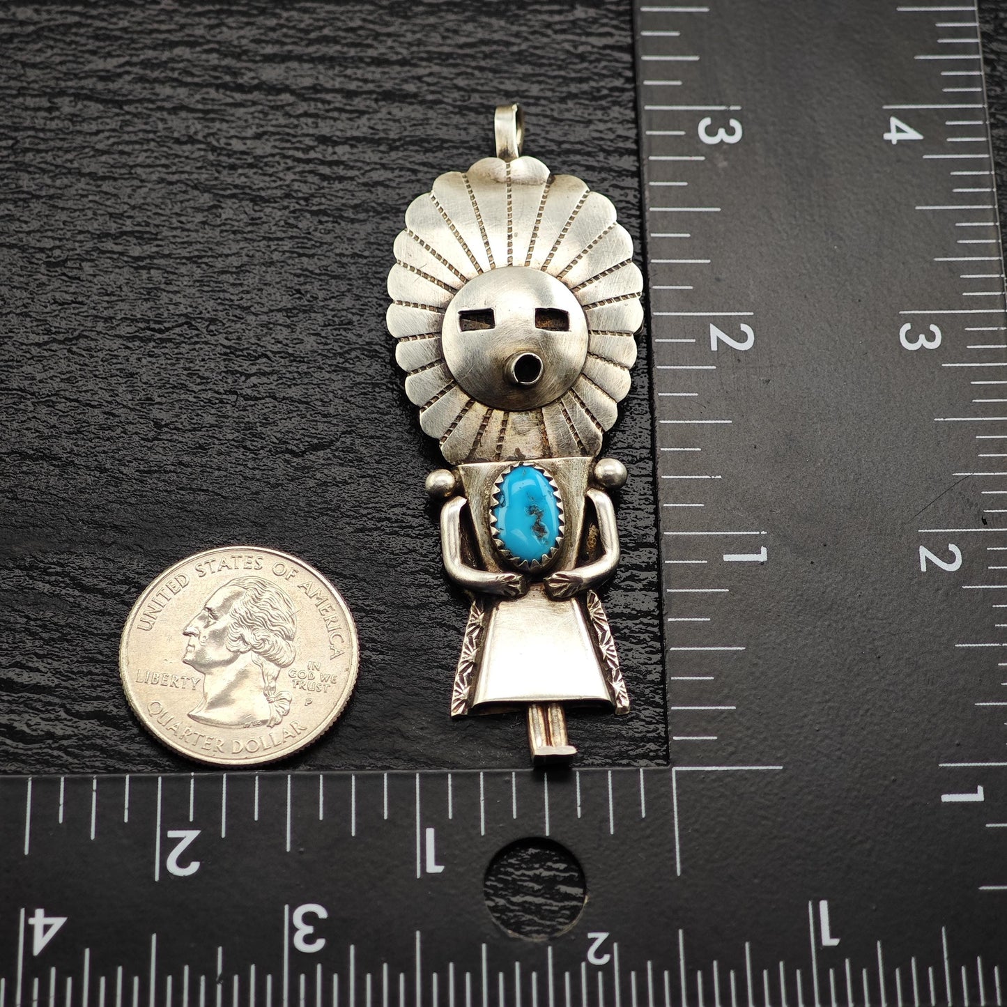 Navajo, Native American Kachina Pendant/Brooch Sterling Silver