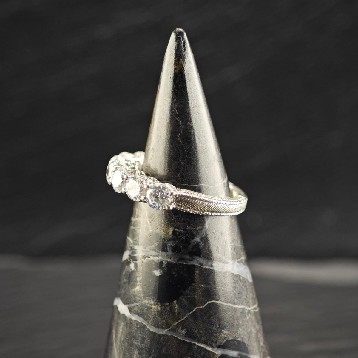 Vintage Judith Ripka CZ Band Sterling Silver Ring Sz 6 R6822