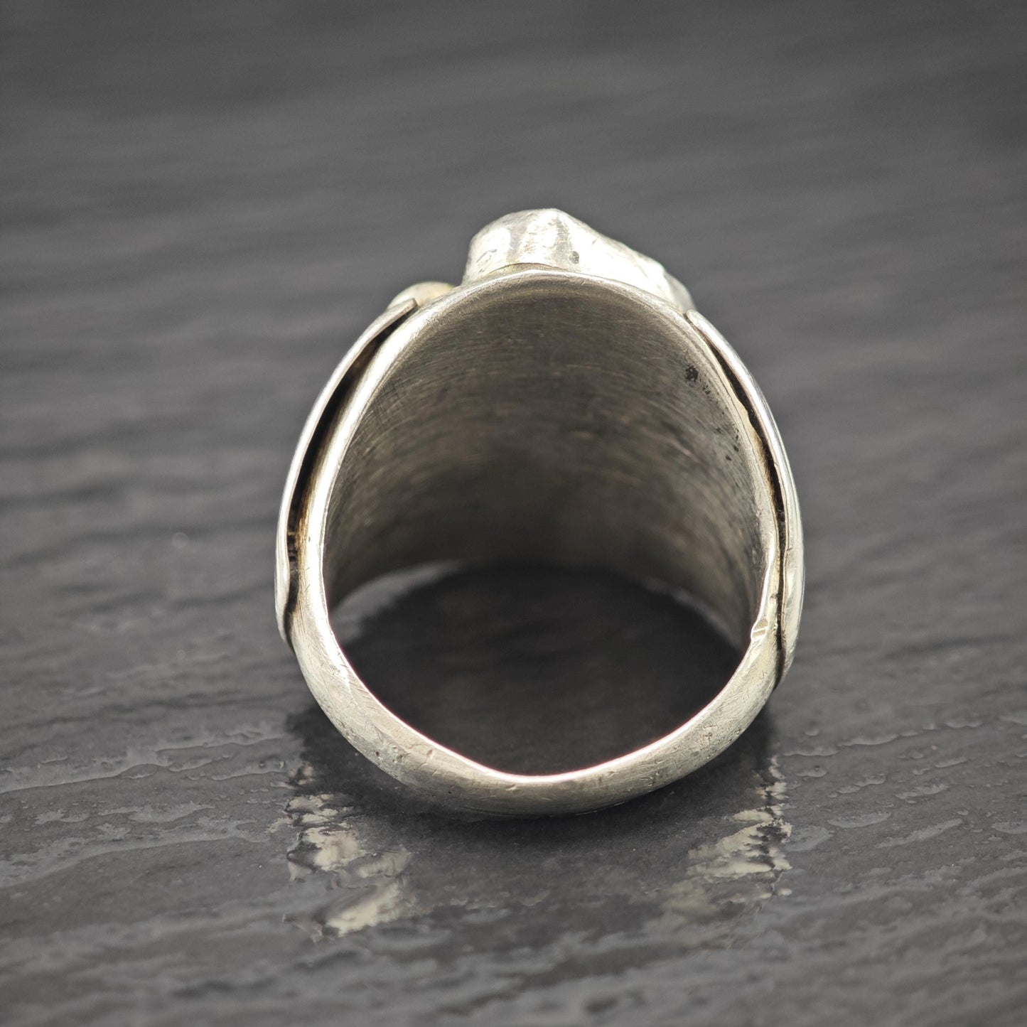 Native American Turquoise, Coral Ring Sterling Silver Size 9 3/4