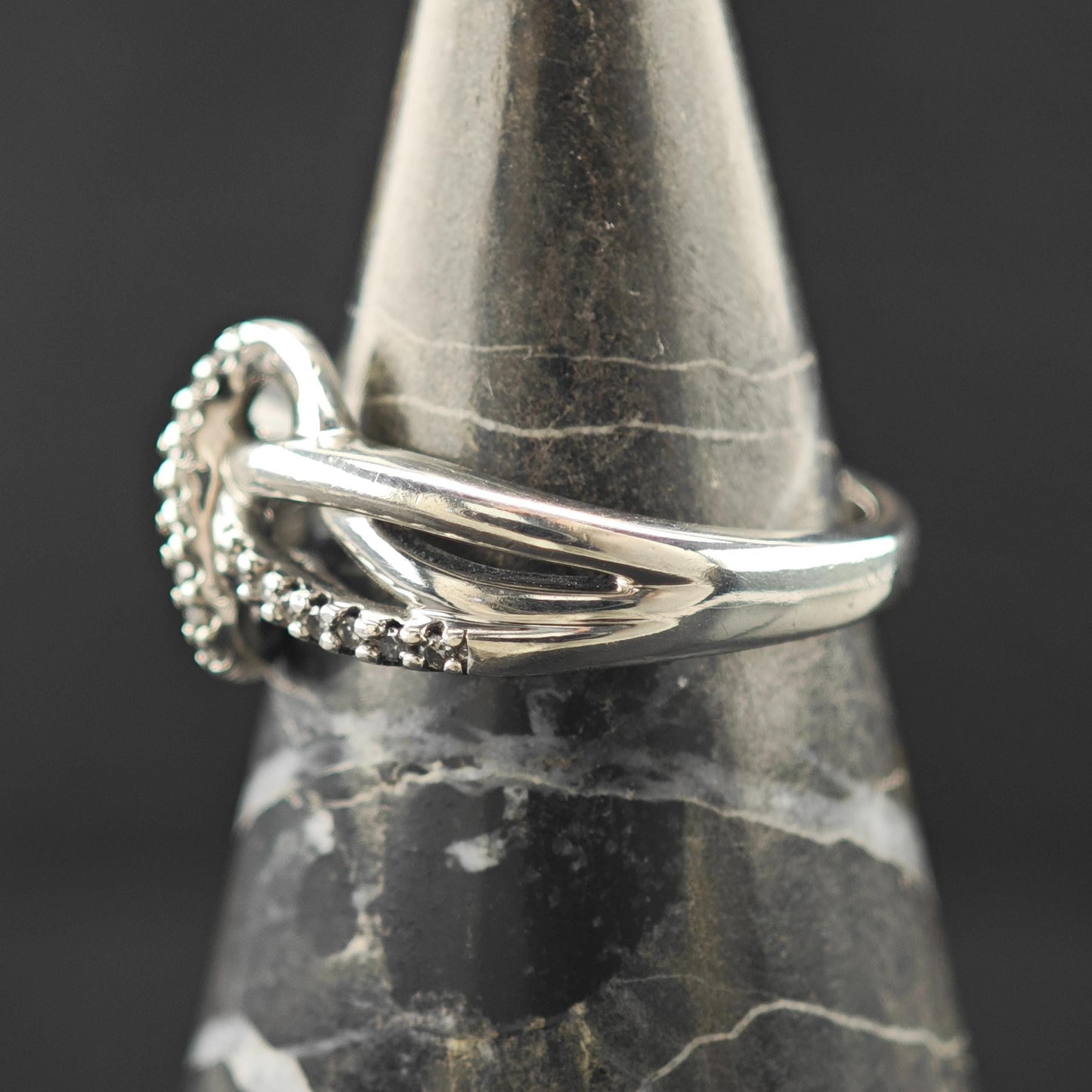 Infinity Diamond Ring Sterling Silver