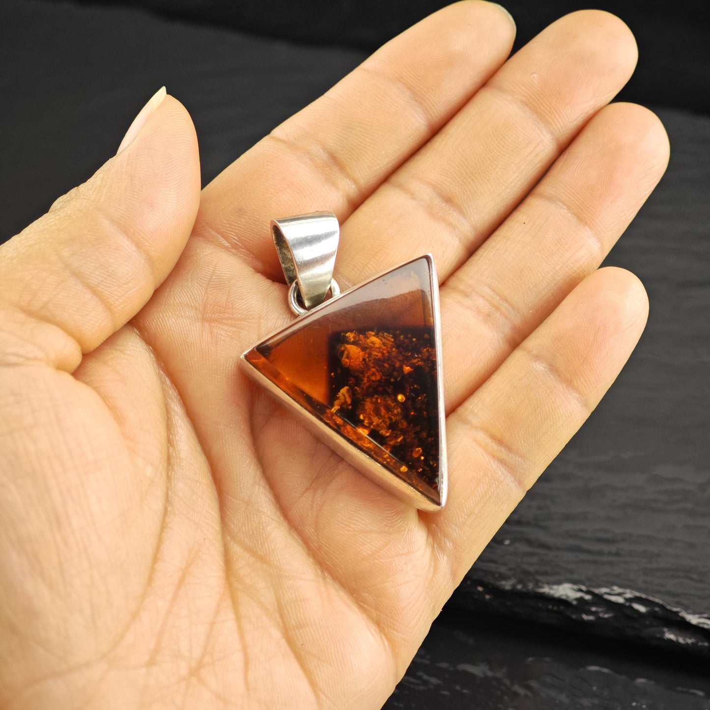 Baltic Amber Pendant Sterling Silver P3037