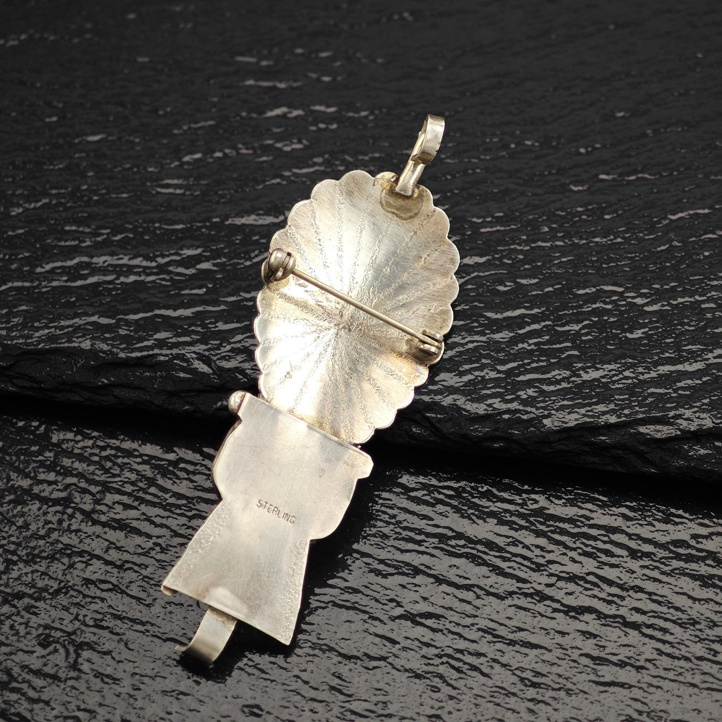 Navajo, Native American Kachina Pendant/Brooch Sterling Silver