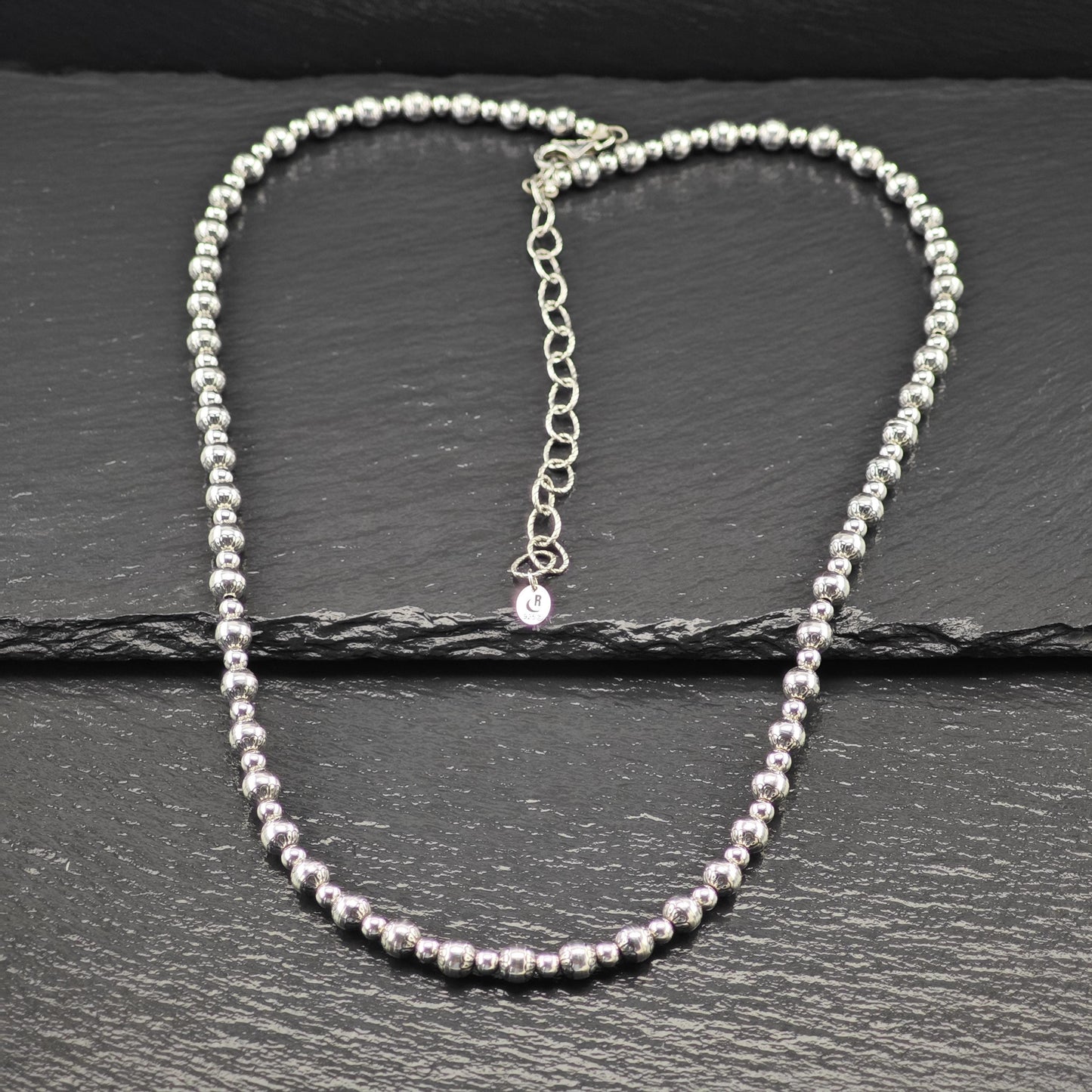 Relios Sterling Silver Pearl 6mm Beads Beaded Necklace