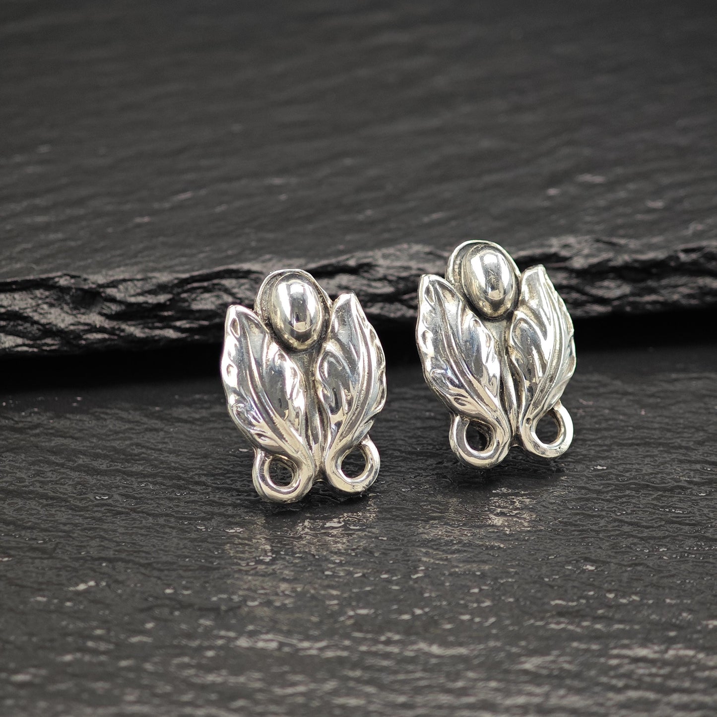Sterling Silver Screw Back Earrings Coro Jensen Style Norseland ER2921