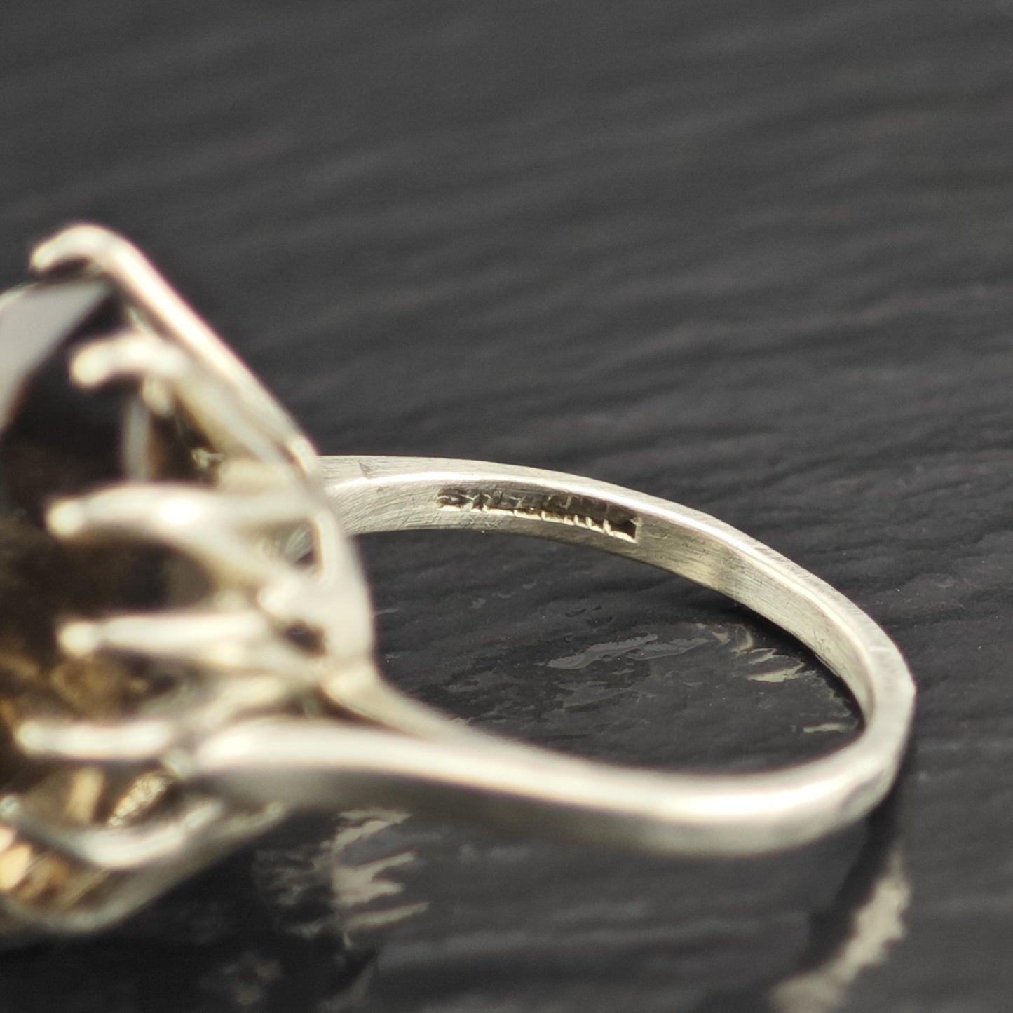 Smoky Quartz Sterling Silver Ring Sz 5 1/2 R6679