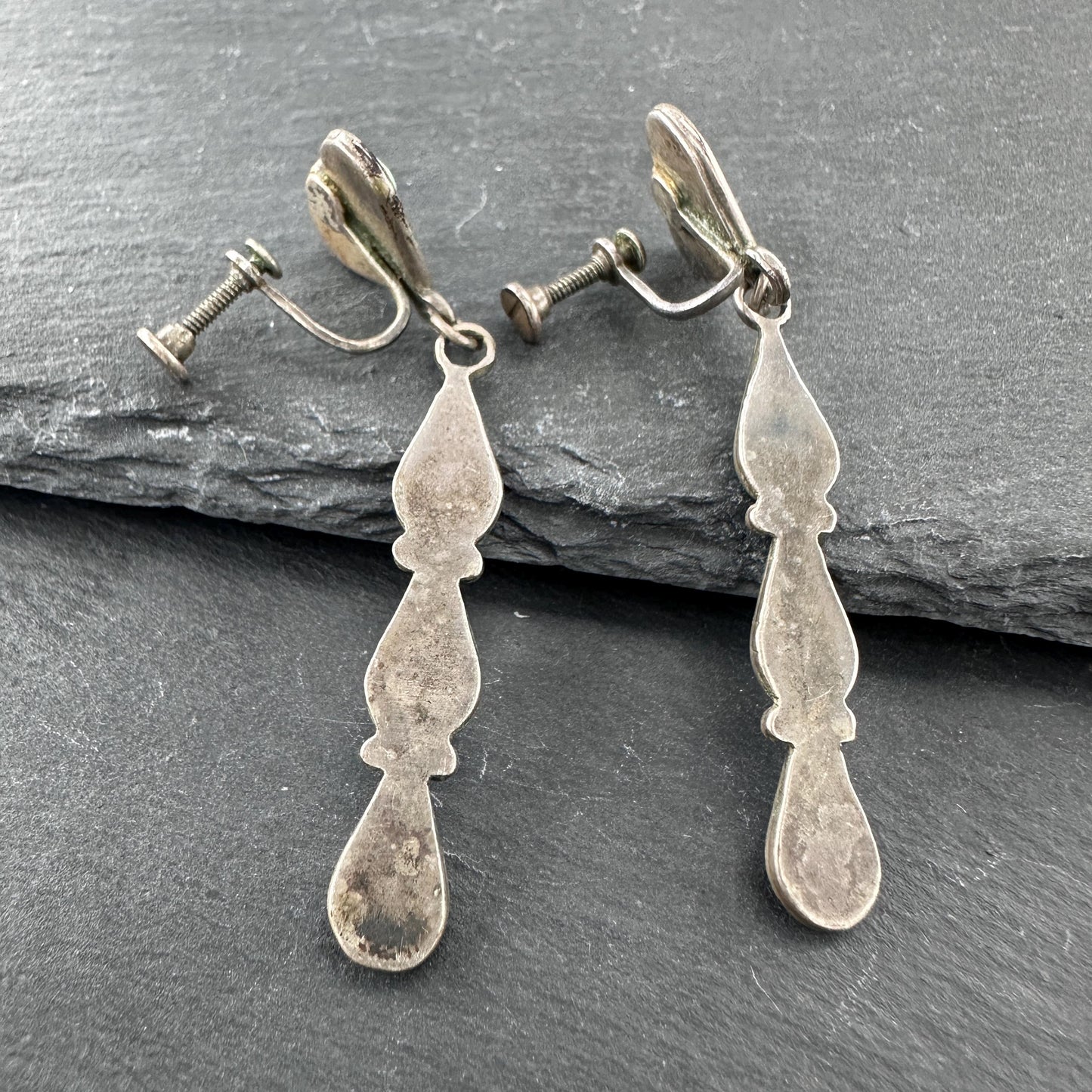 Choice of Zuni, Native American Screw Back Earrings Sterling Silver