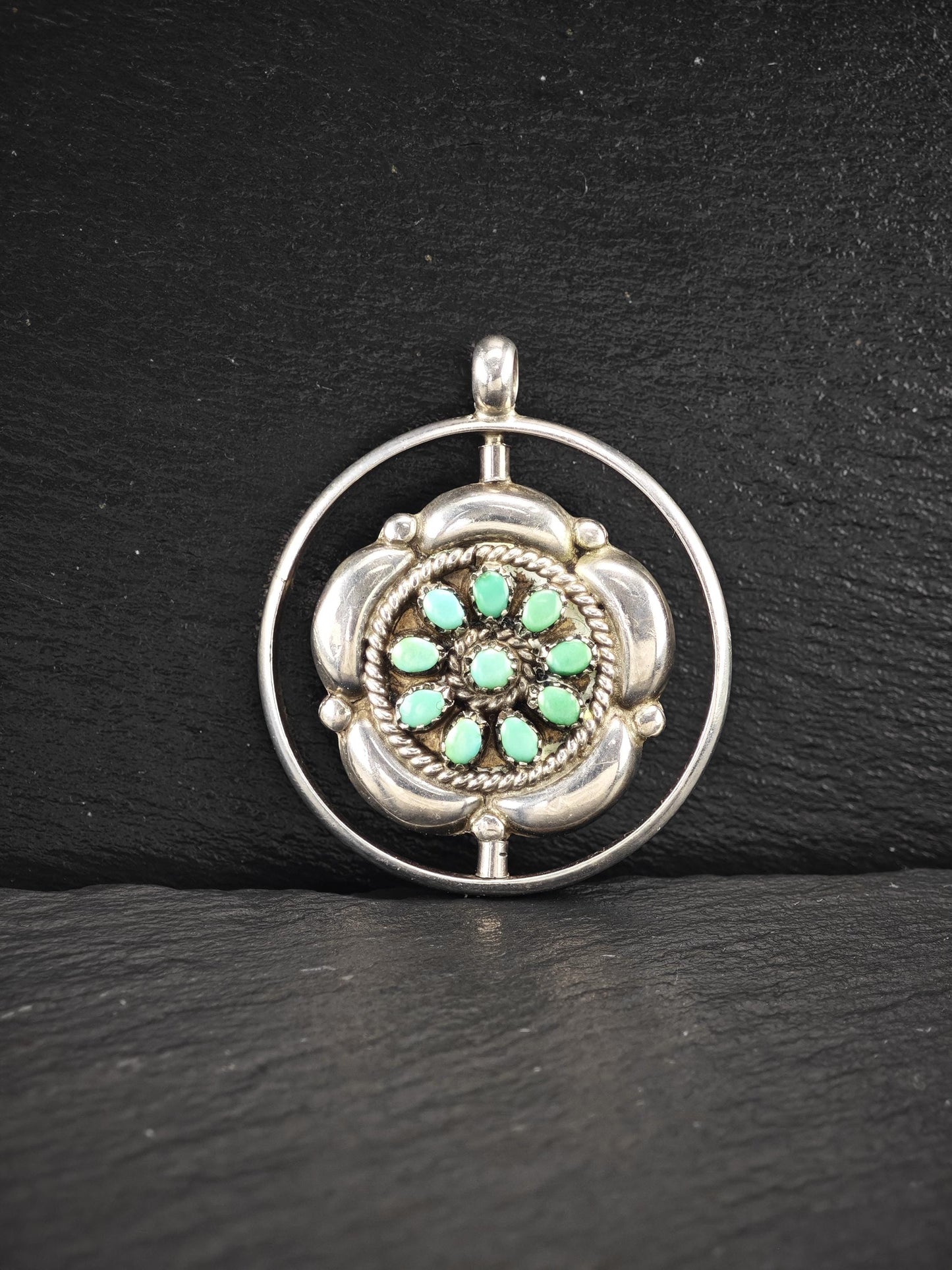 Zuni, Native Reversible, Pendant Sterling Silver P2726