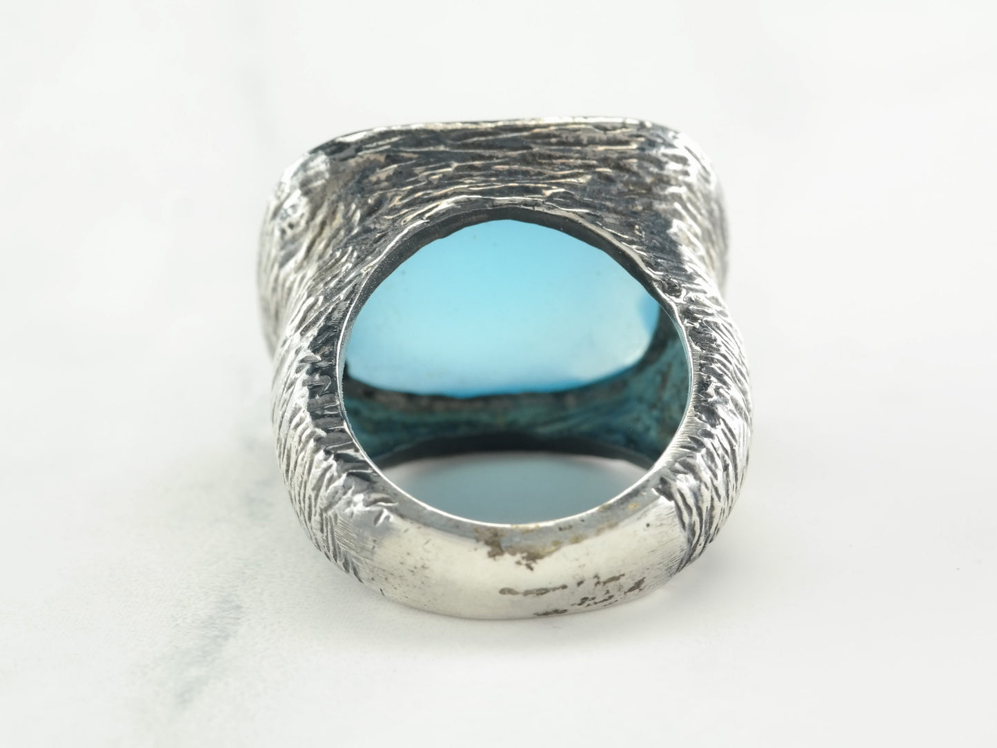 Vintage By Sevan Blue Chalcedony Sterling Silver Ring