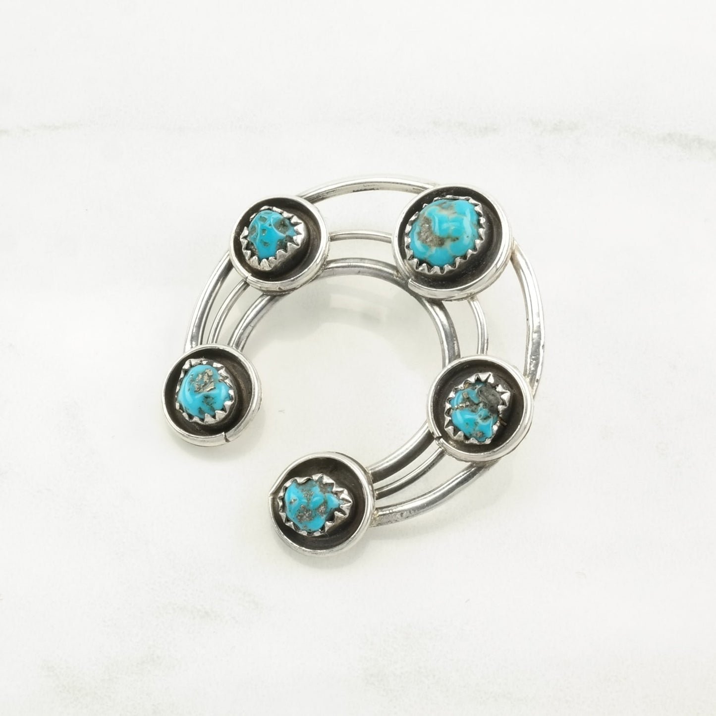 Native American Turquoise Naja Sterling Silver Pendant