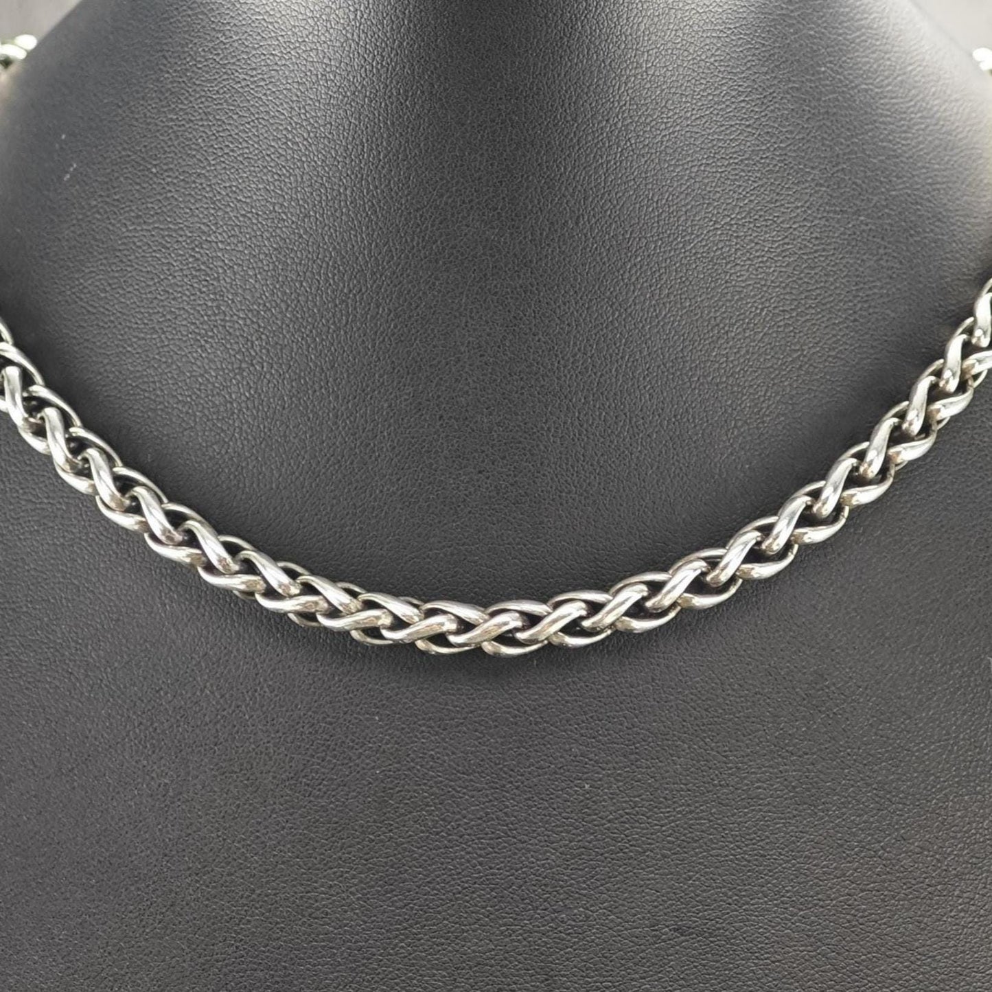 David Yurman 14k Gold Accent 6mm, Wheat Chain Necklace Sterling Silver N2460