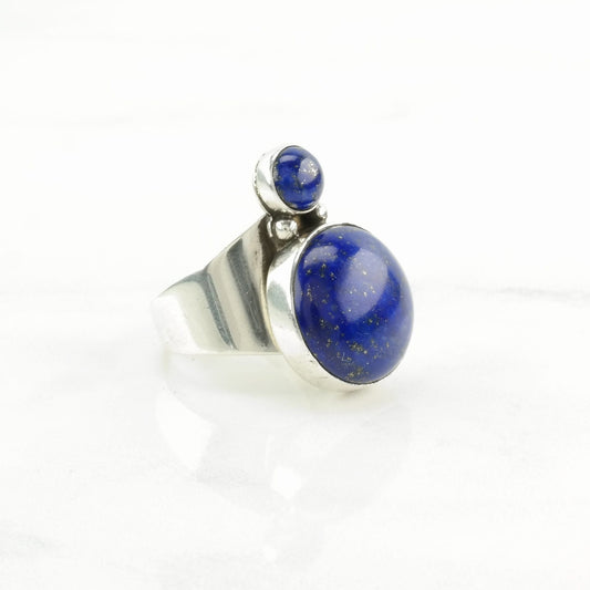 DTR Silver Ring Lapis Lazuli Modernist Sterling Blue Size 7