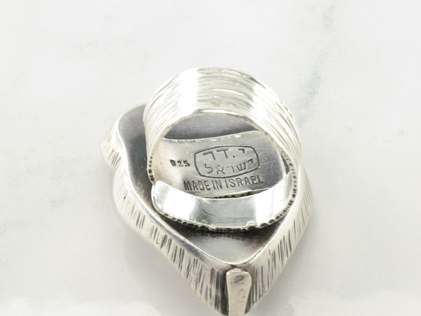 Vintage Modernist Ring Carnelian Sterling Silver Size 7 1/2