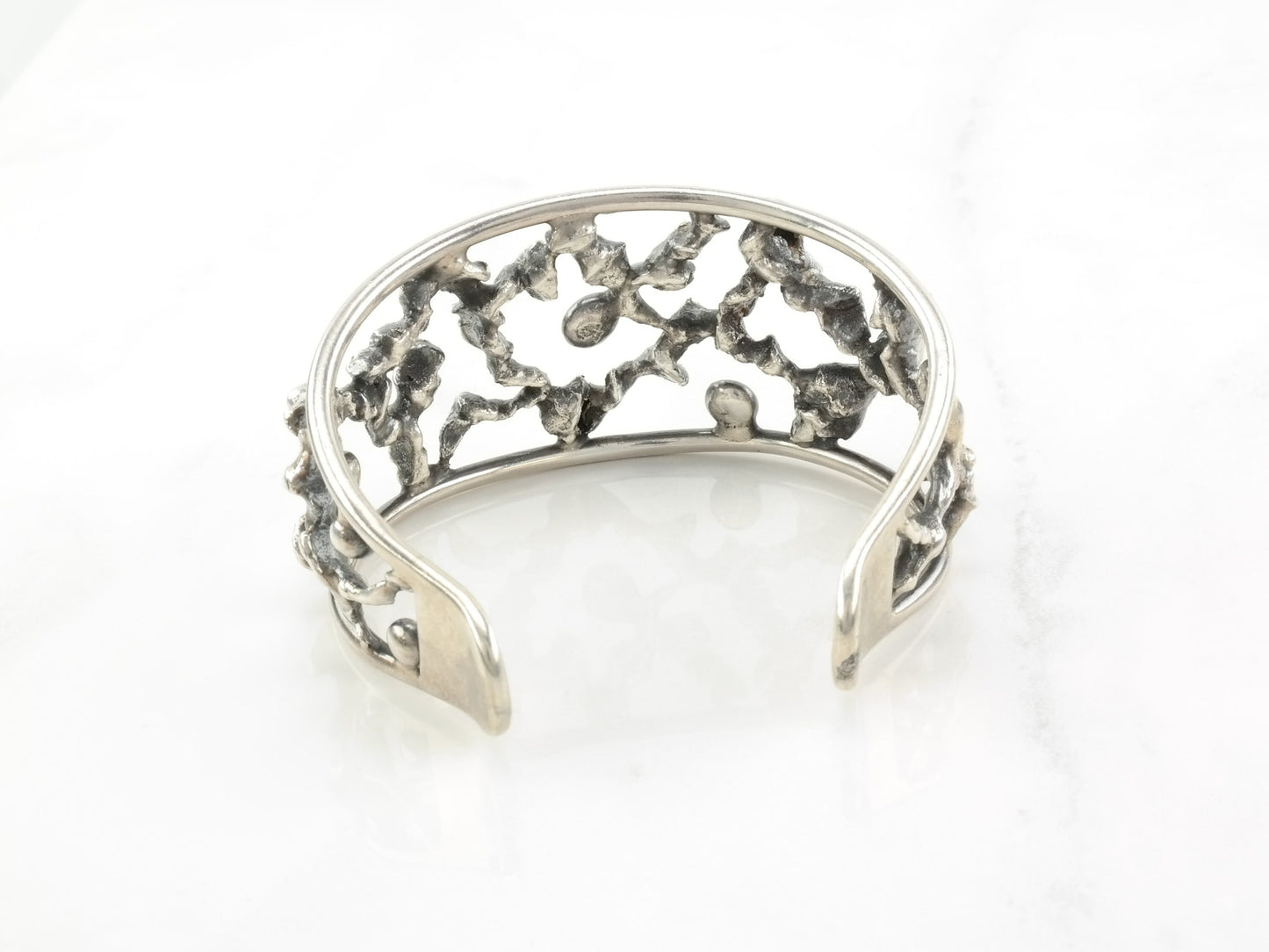 Brutalist Sterling Silver Cuff Bracelet Aage Weimar