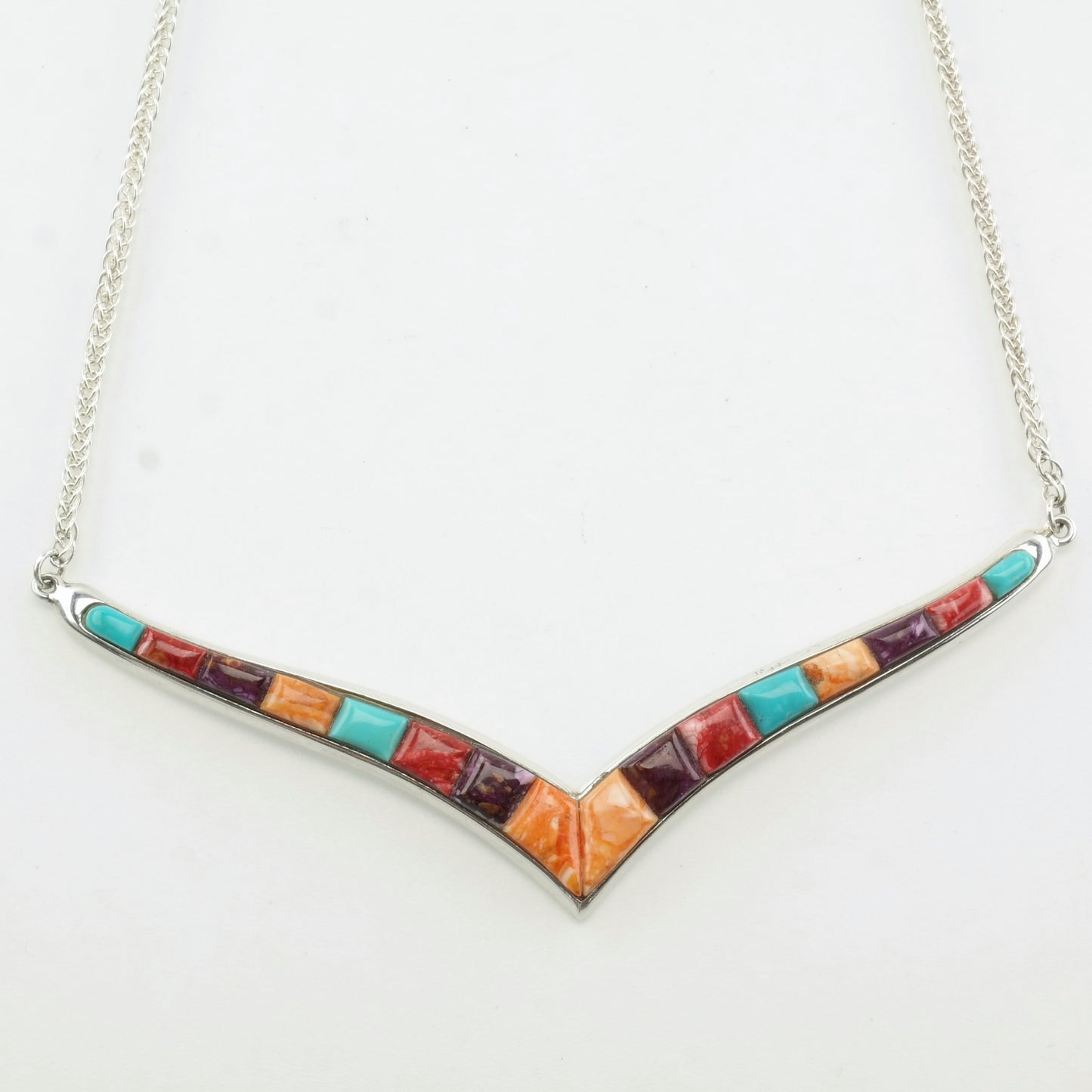 DTR Sterling Silver Turquoise Spiny Oyster Necklace