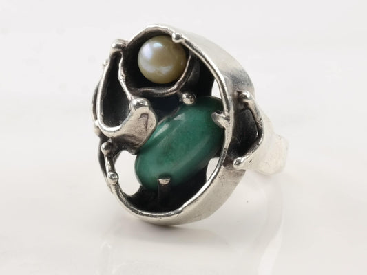 Sterling Silver Ring Turquoise Size 4 1/2