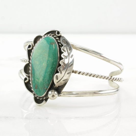 Native American Sterling Silver Cuff Bracelet Turquoise