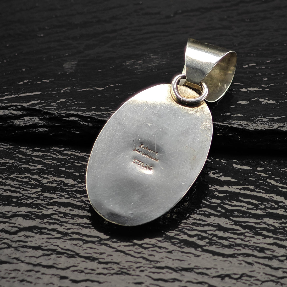 Artist Oval Lapis Sterling Silver Pendant P3160