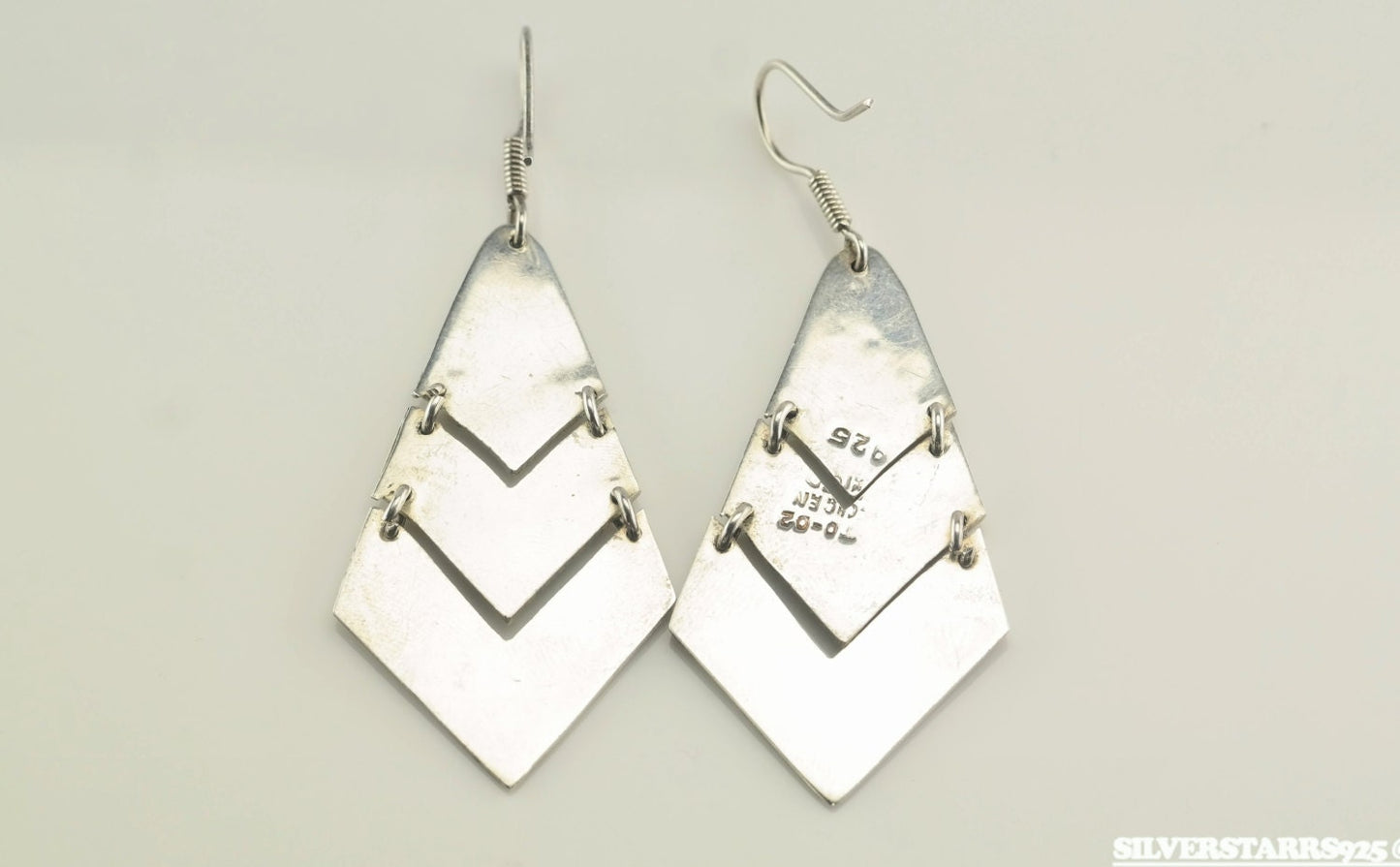 Sterling Silver Pyramid Abalone Shell Earrings