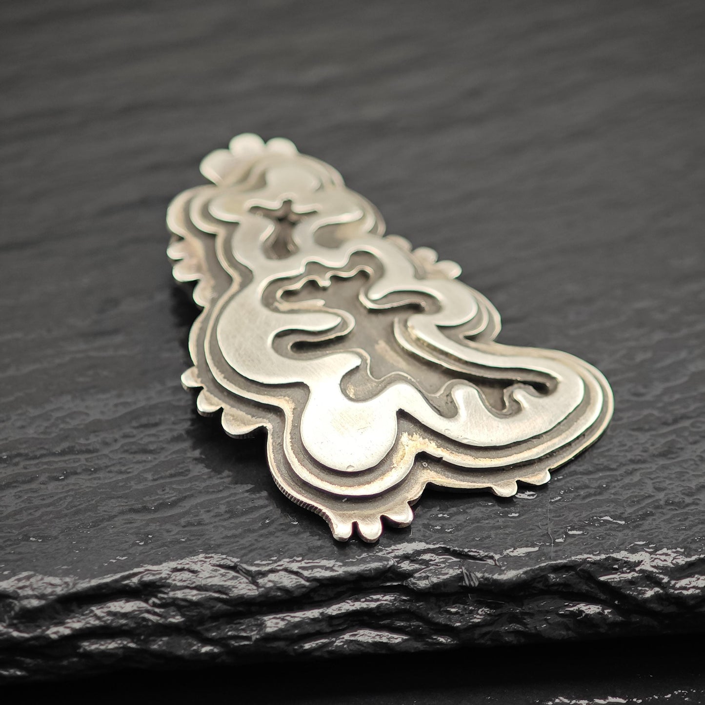 Vintage Land of Enchantment, Diane Pearl Overlay Pendant Sterling Silver