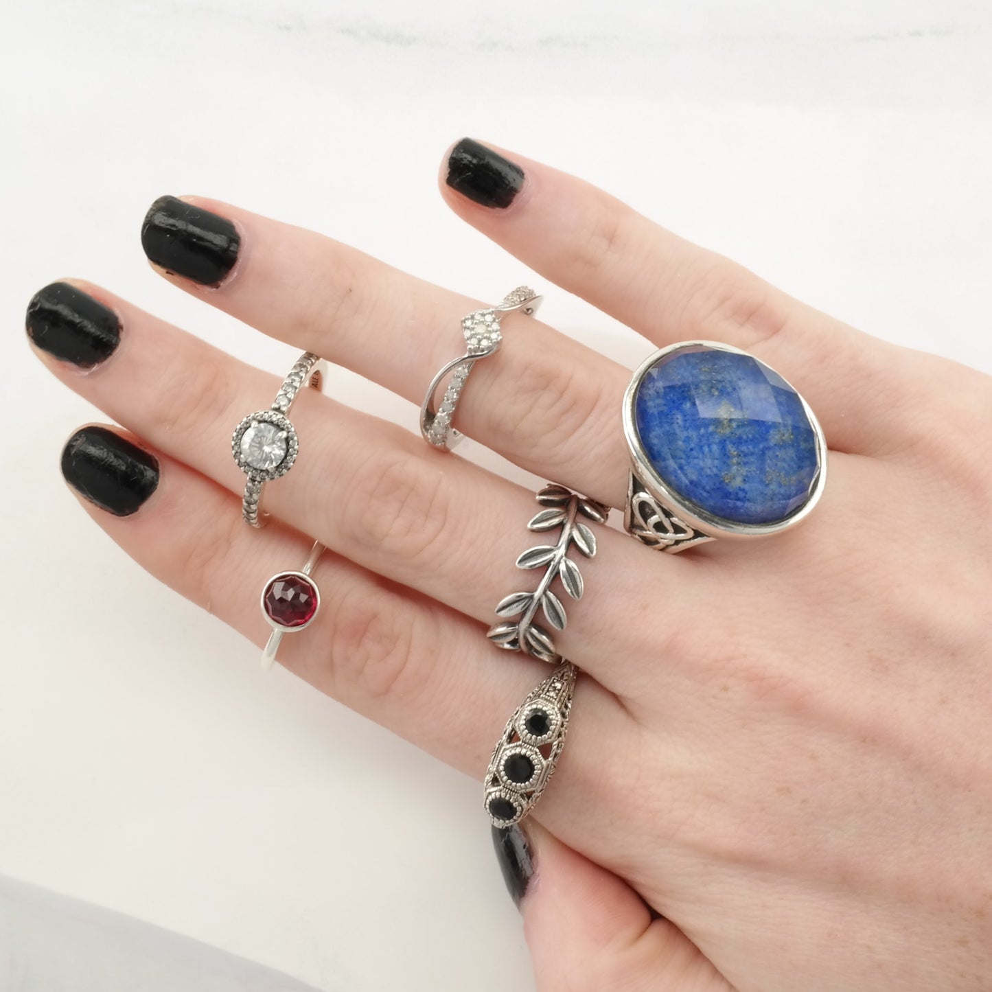 Whitney Kelly Silver Ring Lapis Lazuli Doublet Sterling Size 7