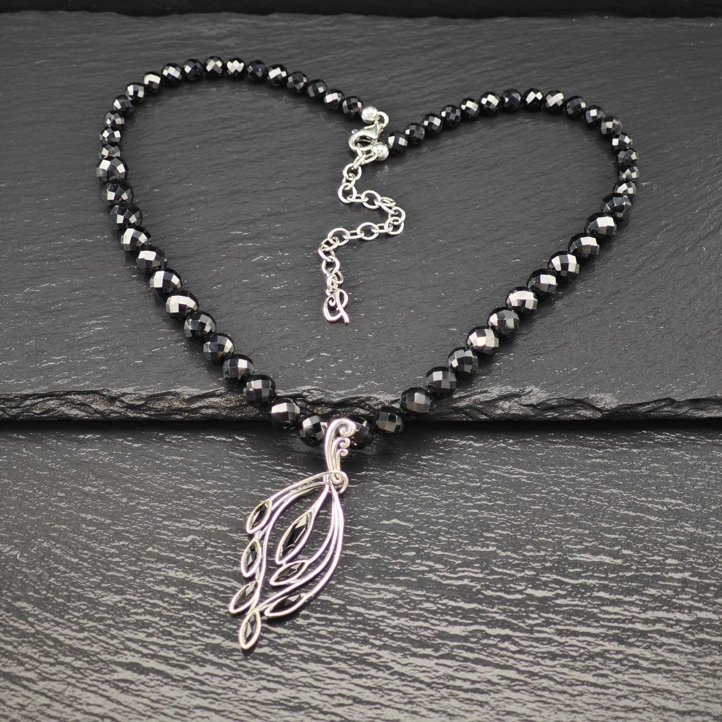 Carolyn Pollack Sterling Silver Black Onyx Beaded Necklace