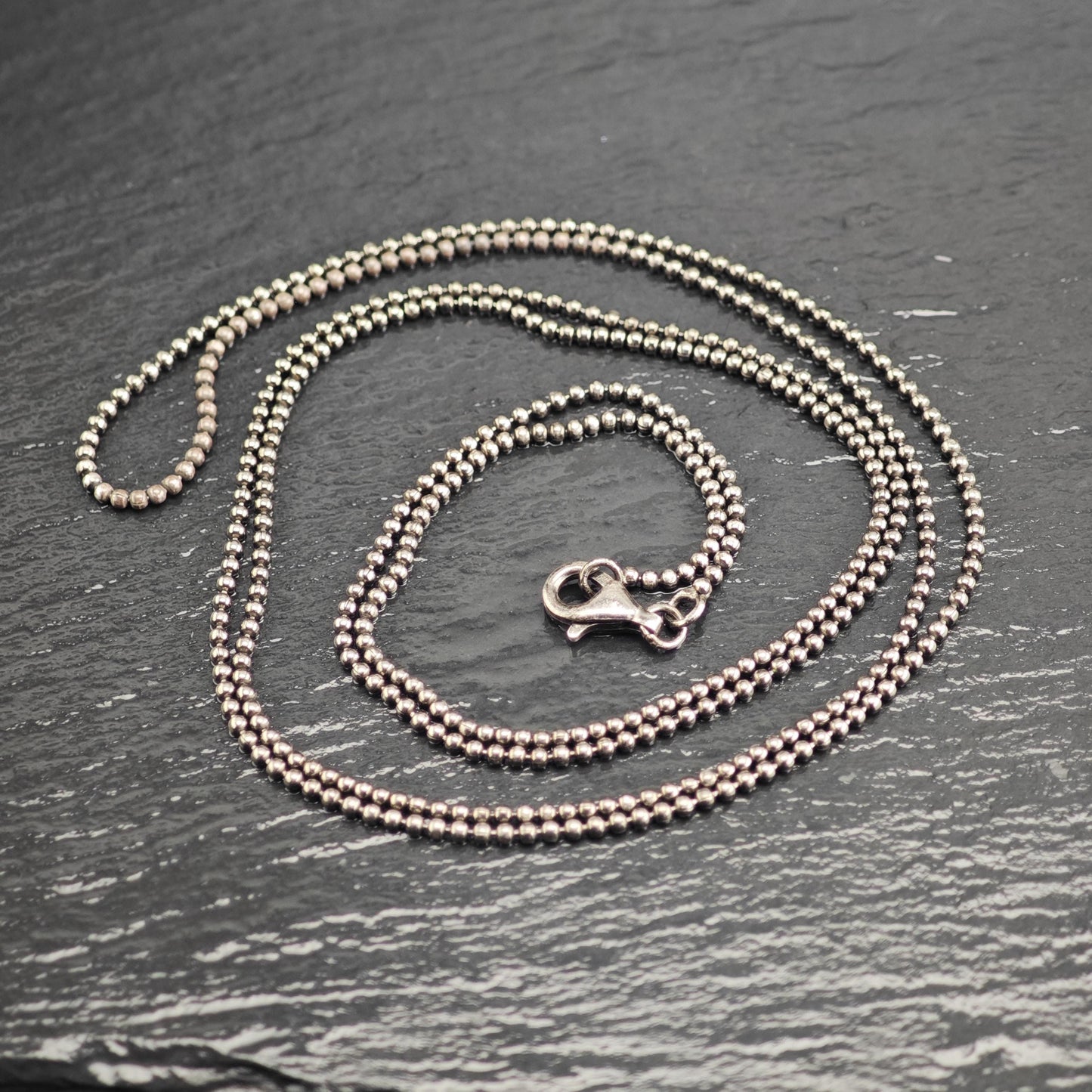 Black Oxidized Ball Chain Sterling Silver Necklace N2765