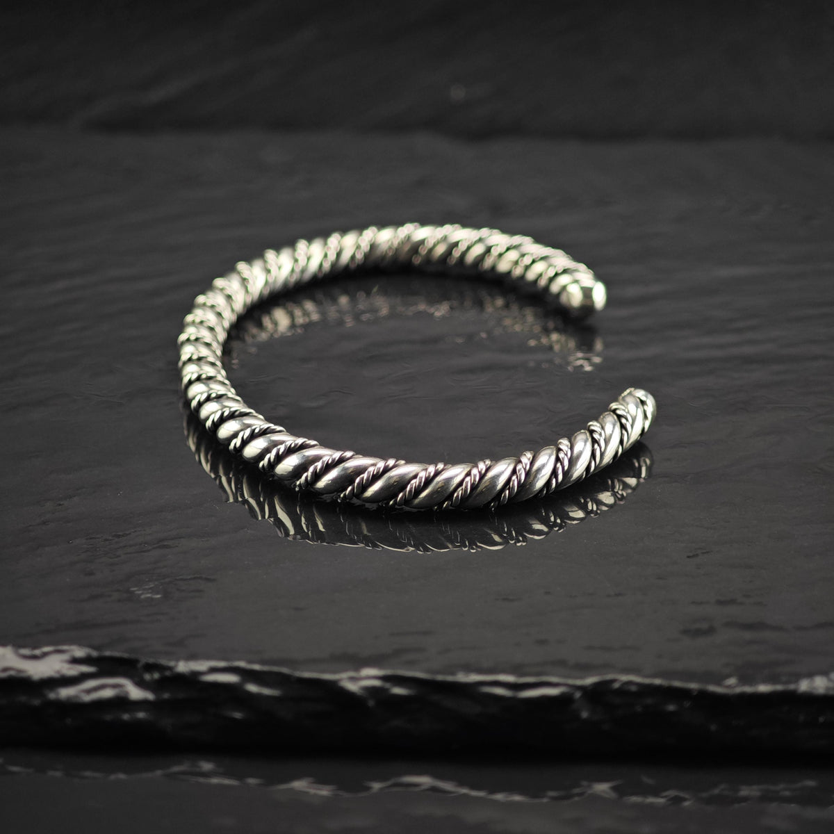 Handmade Heavy Twisted Sterling Silver Cuff Bracelet Sz 6 1/4" BR3176