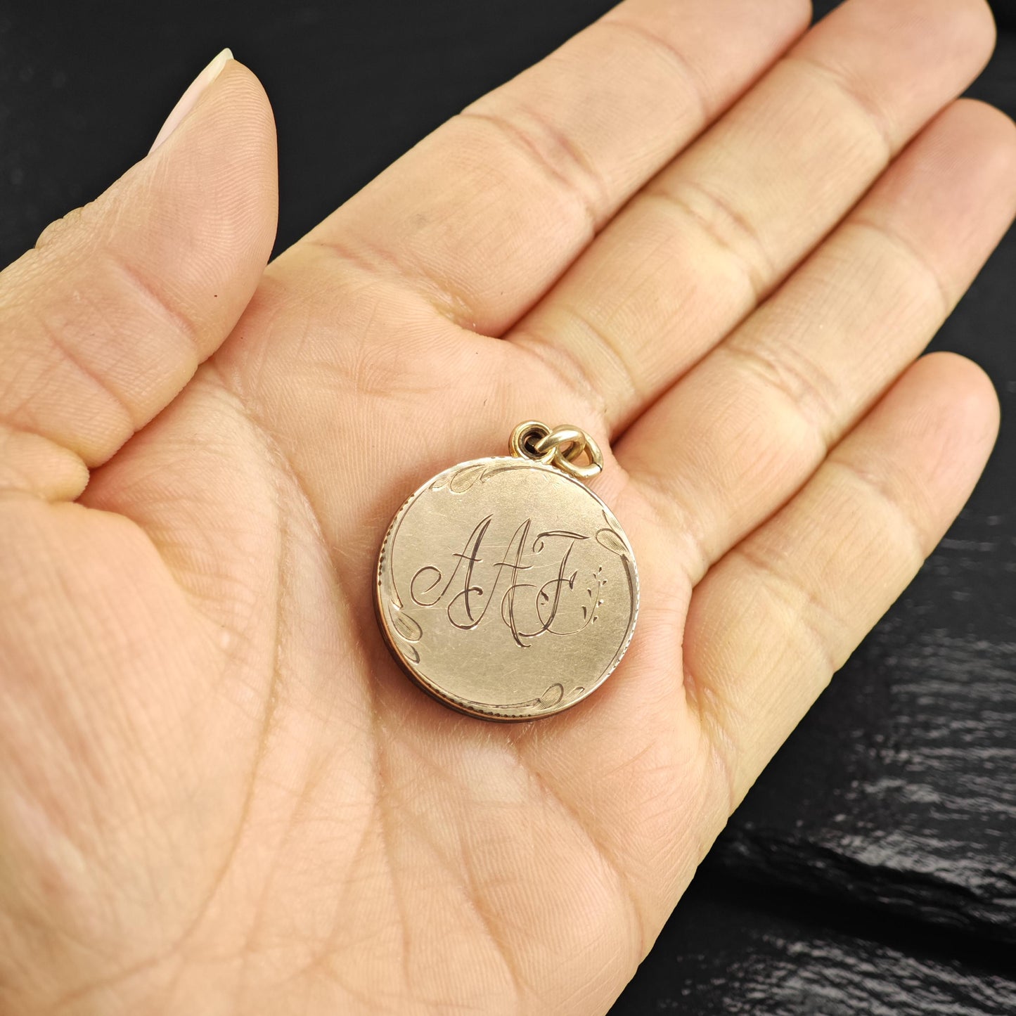 Antique Gold Filled Monogram AAJ Pendant P3031