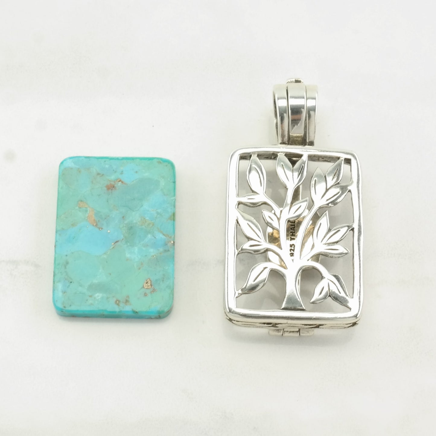 Vintage Charoite, Turquoise Sterling Silver Pendant