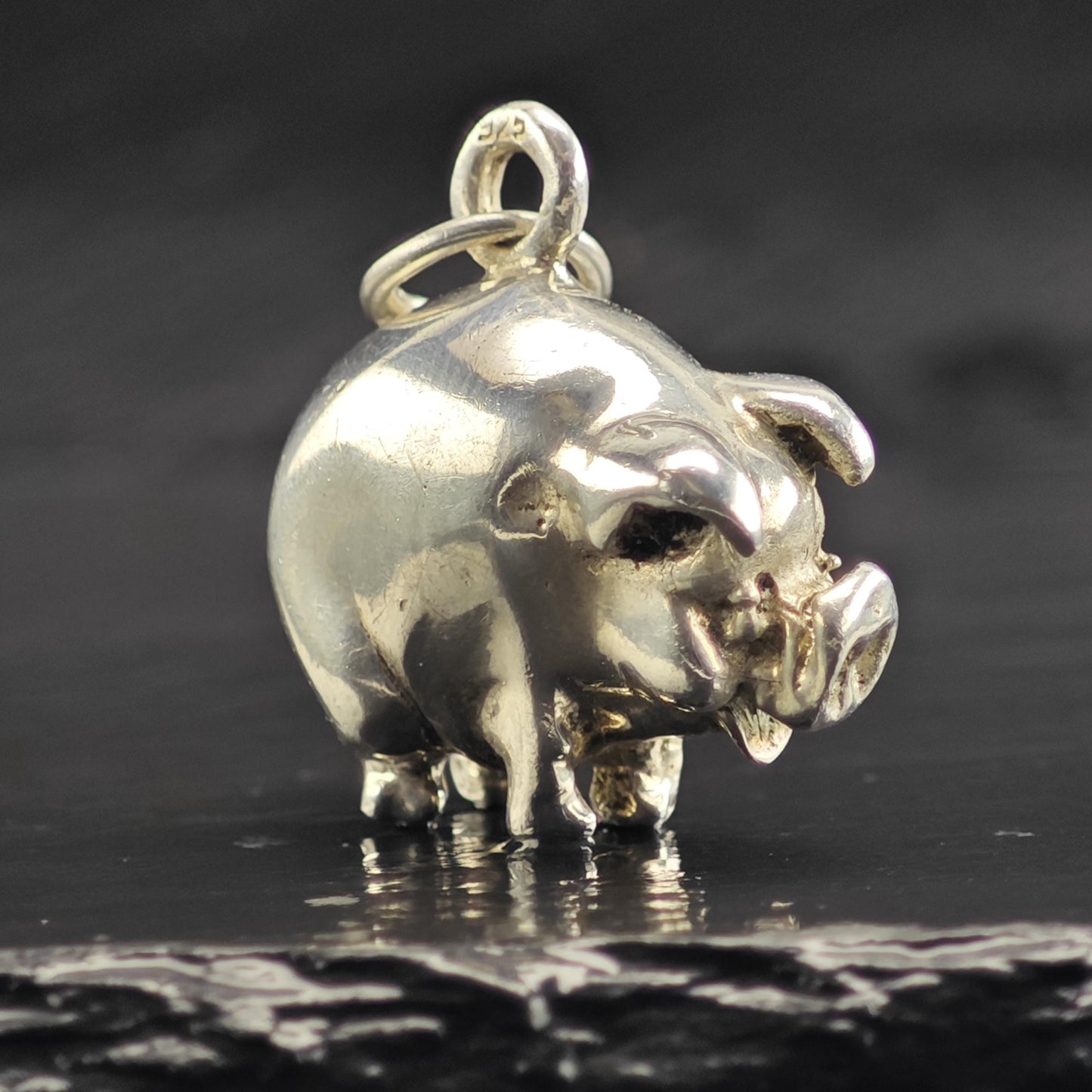 Big Pig Sterling Silver Pendant P3046