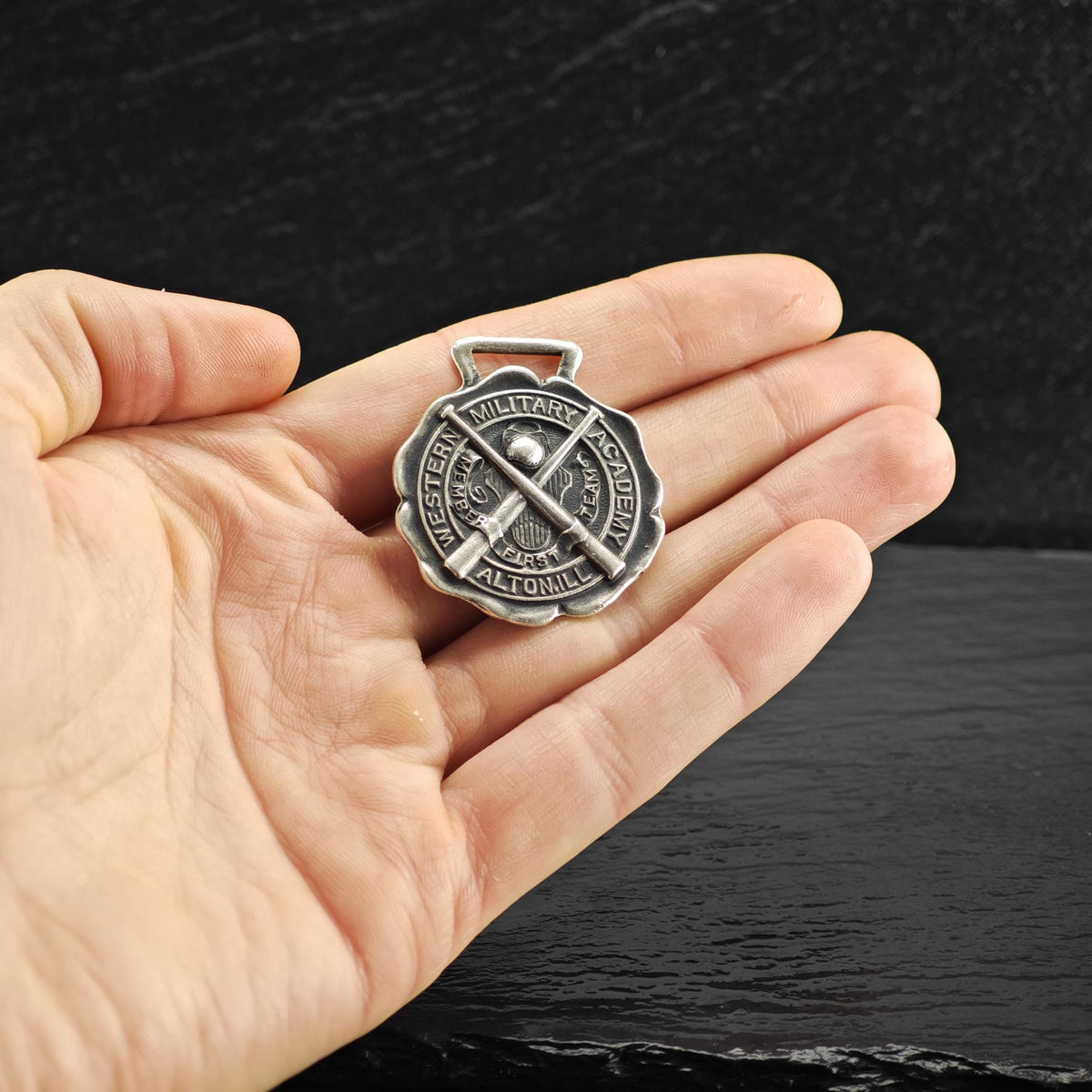 Western Military Academy Alton Illinois Metal Sterling Silver Pendant Fob MISC0408
