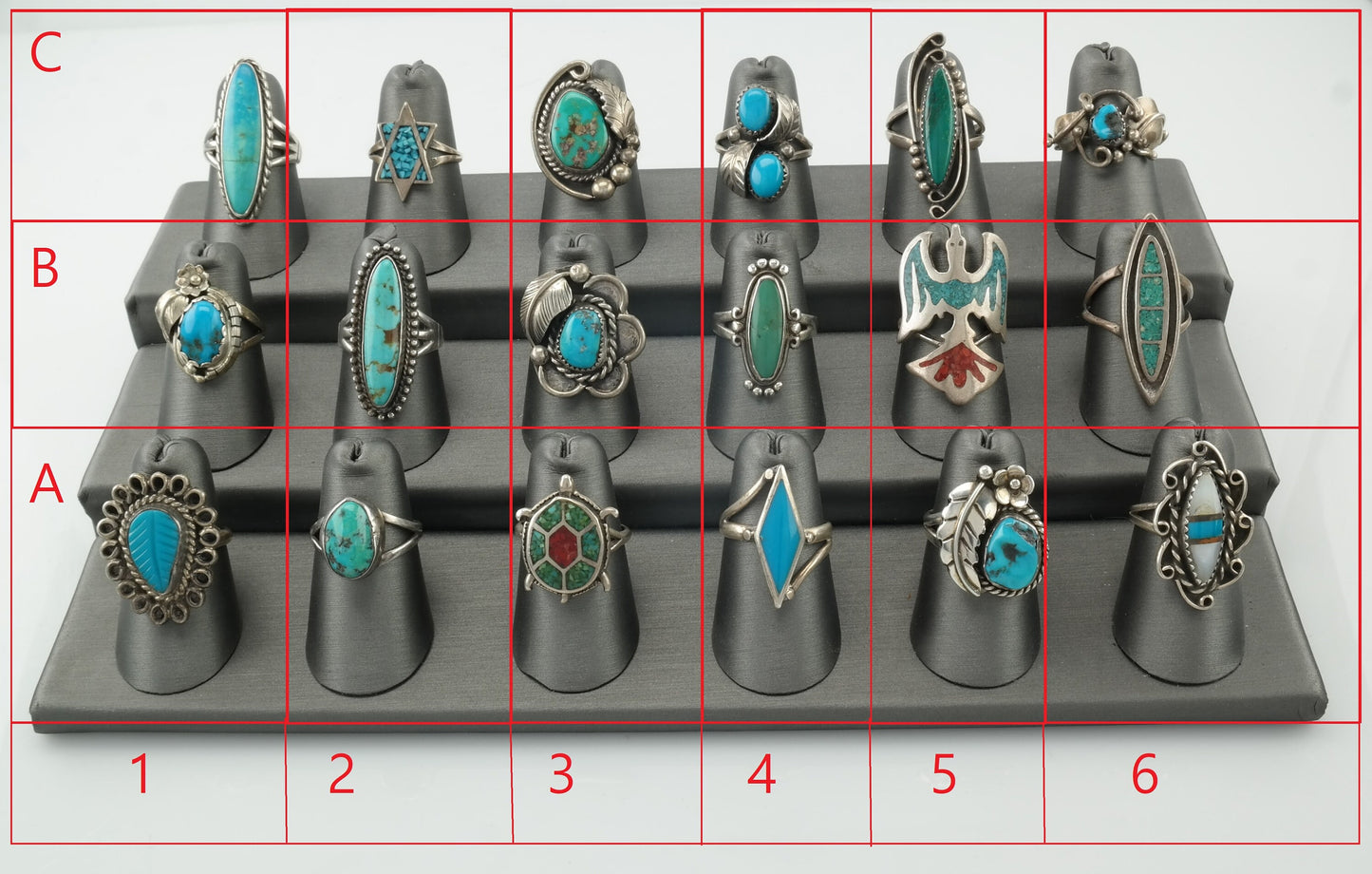 Sterling Silver Turquoise Size 6 Rings Variety