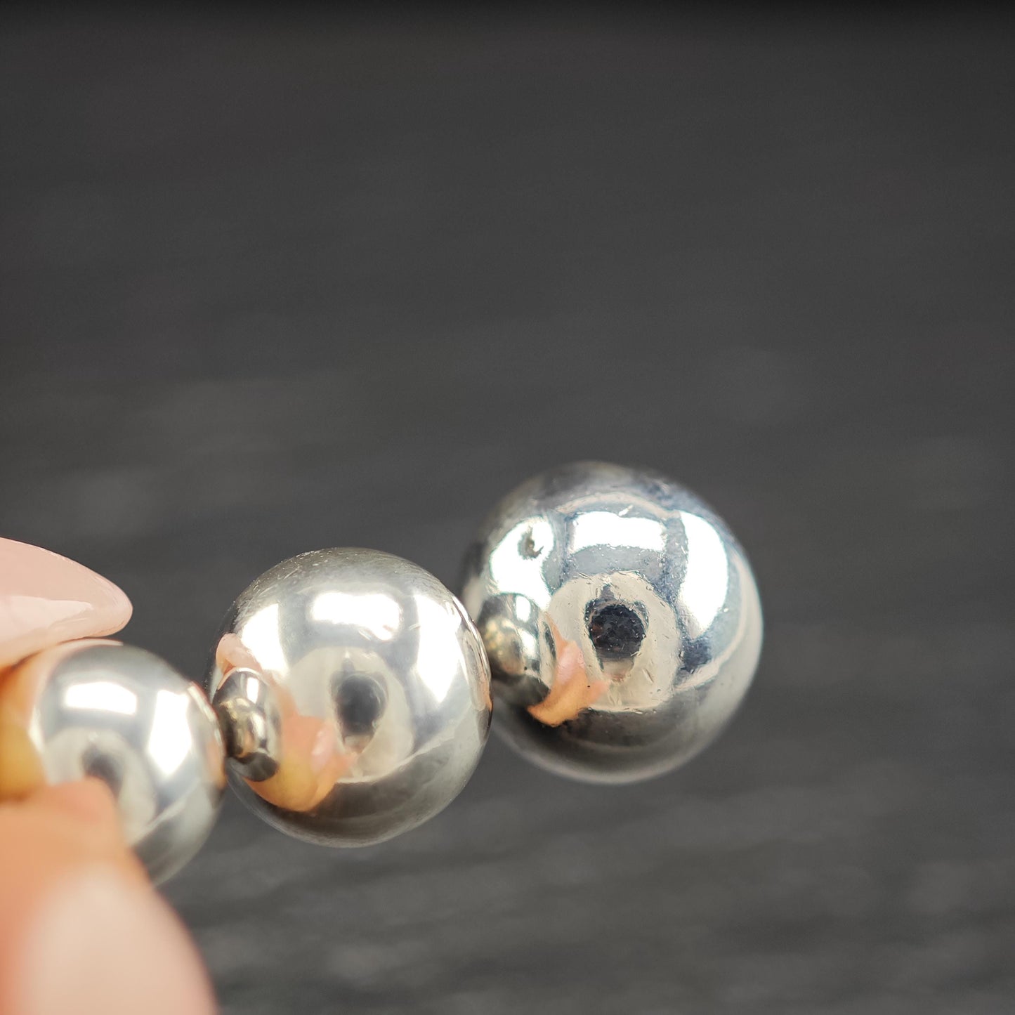 Taxco Graduated Beaded Stud/Dangle Earrings Sterling Silver