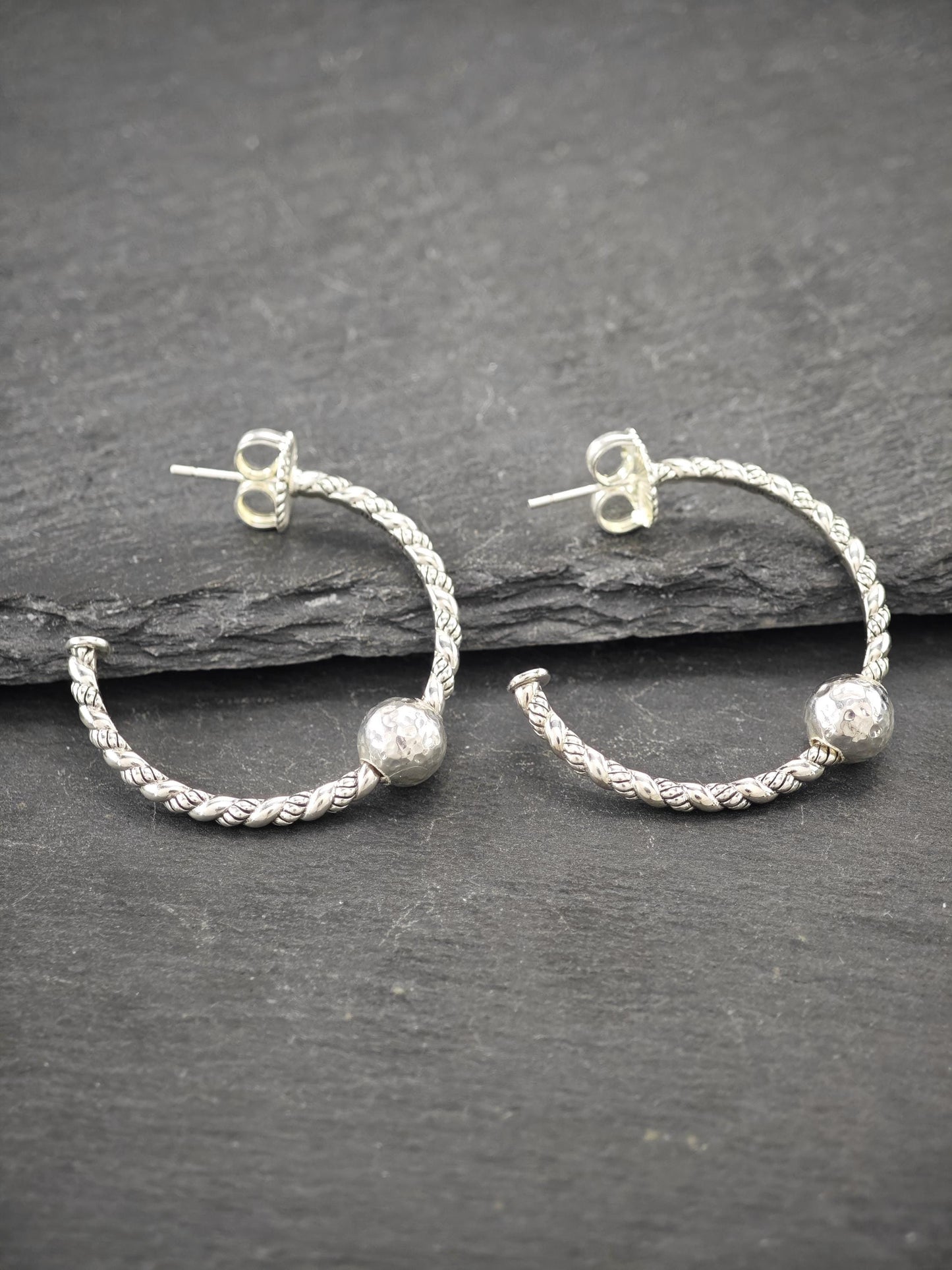 Vintage Jai Stud/Hoop Earrings Sterling Silver
