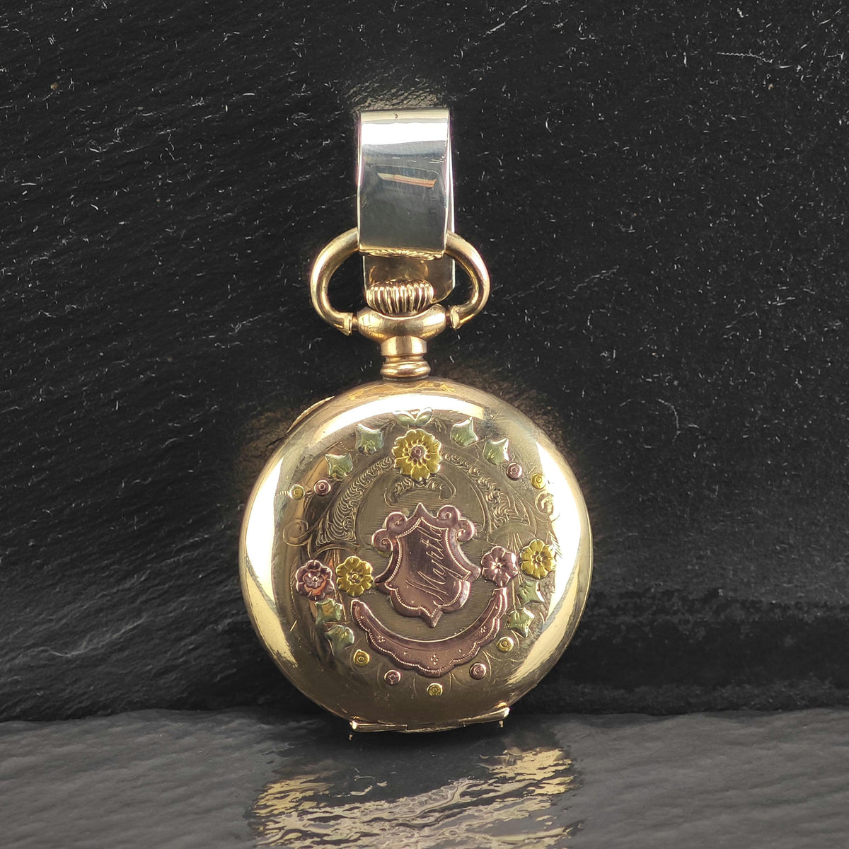 AS IS Antique Art Nouveau Swallow Pocket Watch Case MISC0439